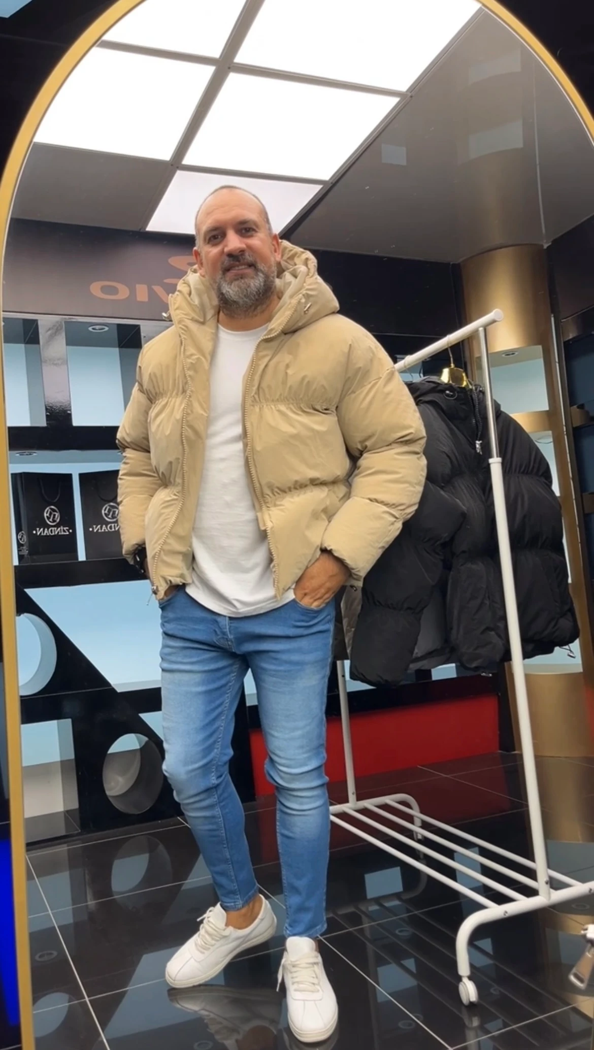 Kapüşonlu Mont Camel 