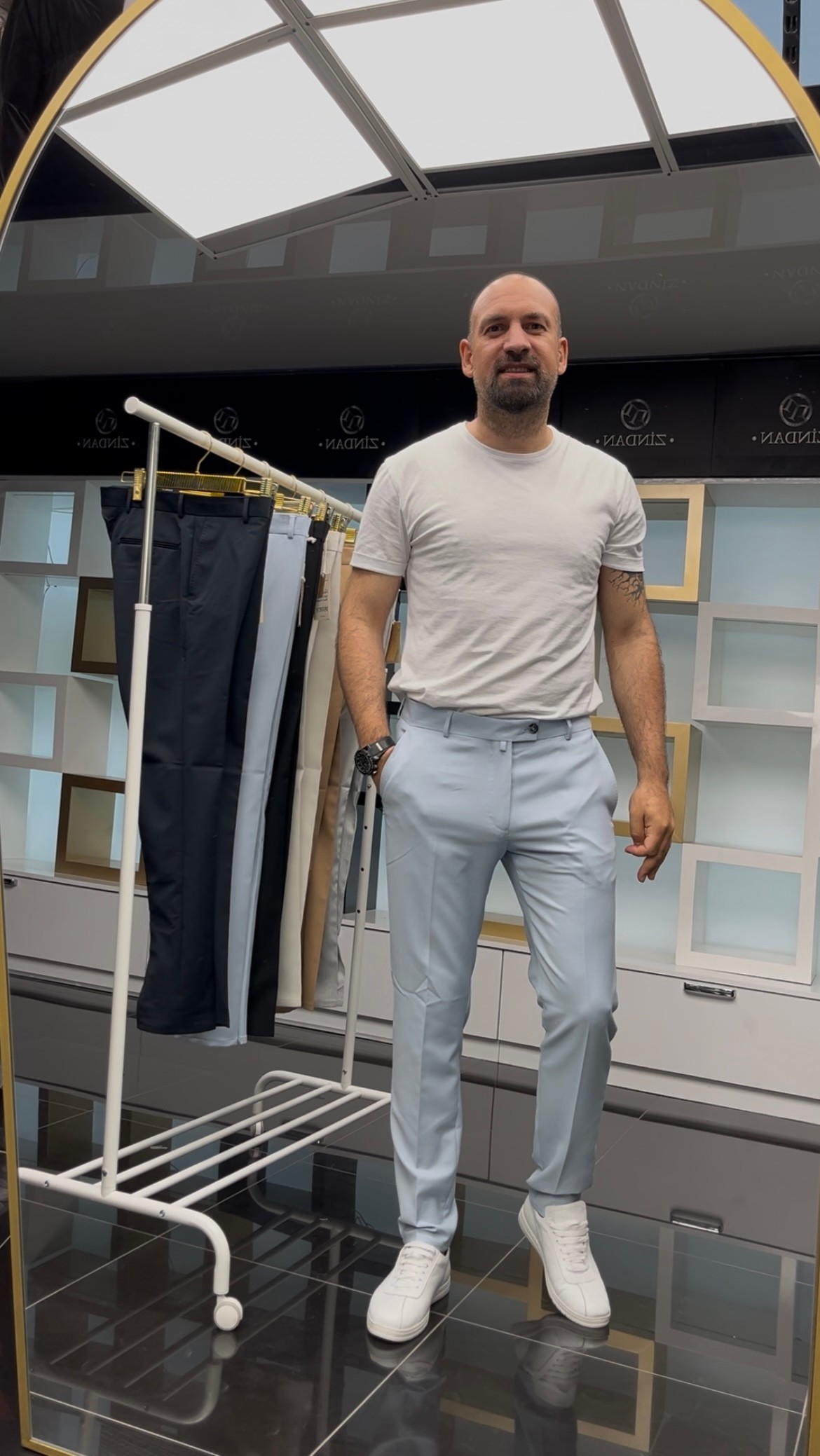 KUMAŞ PANTOLON BUZ MAVİ