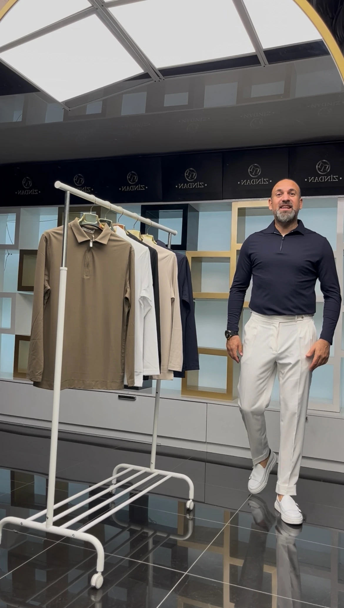 Fermuarlı İnce Sweatshirt Lacivert 