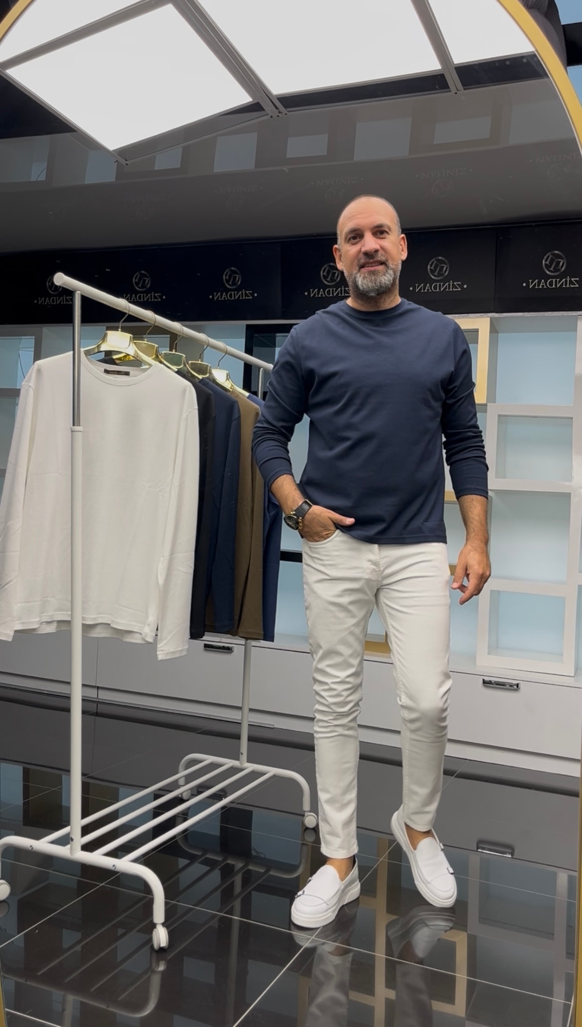 İnce Pamuk Sweatshirt Lacivert 
