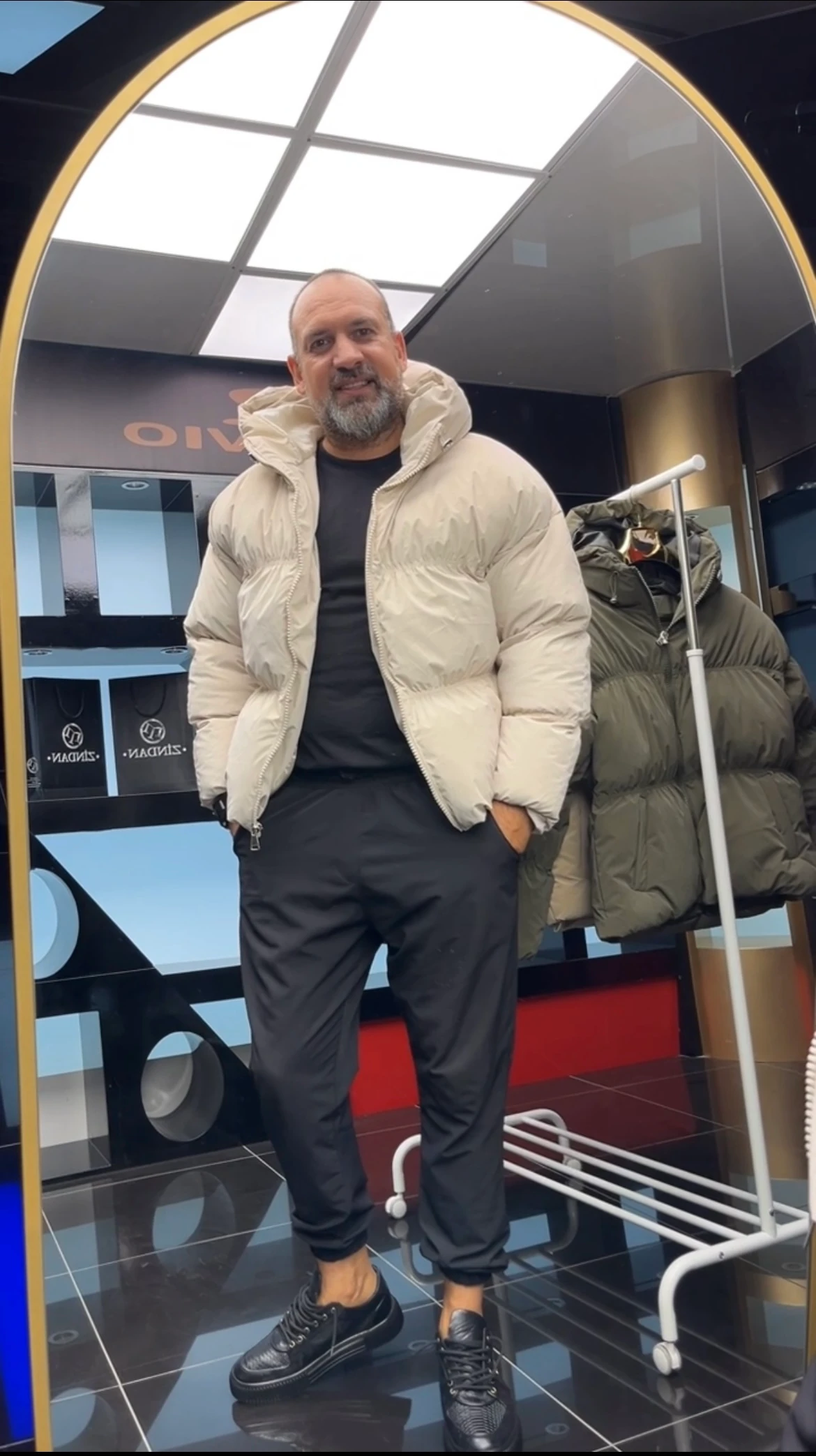 Kapüşonlu Mont Bej 