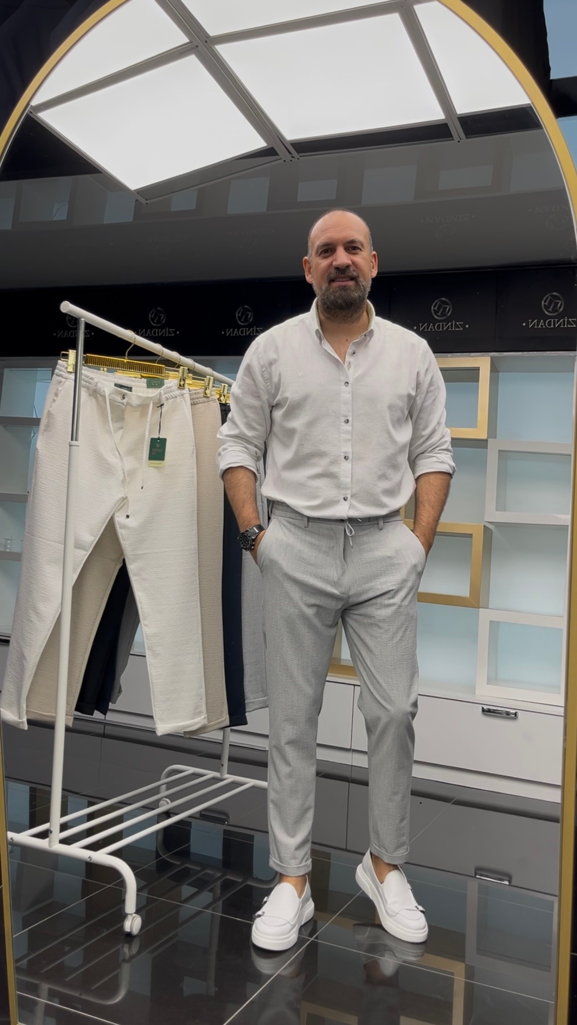 GOFRE PANTOLON GRİ 