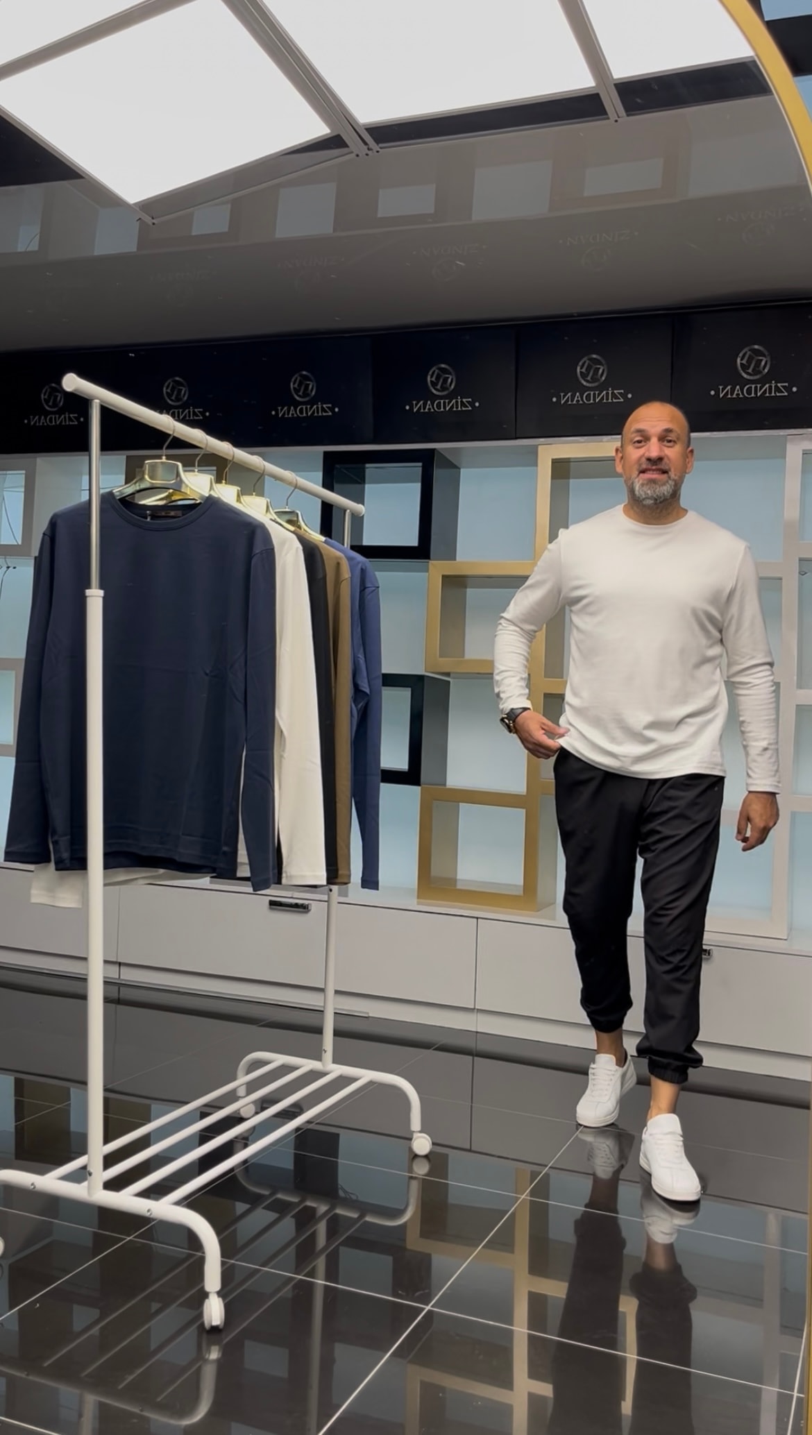 İnce Pamuk Sweatshirt Beyaz 