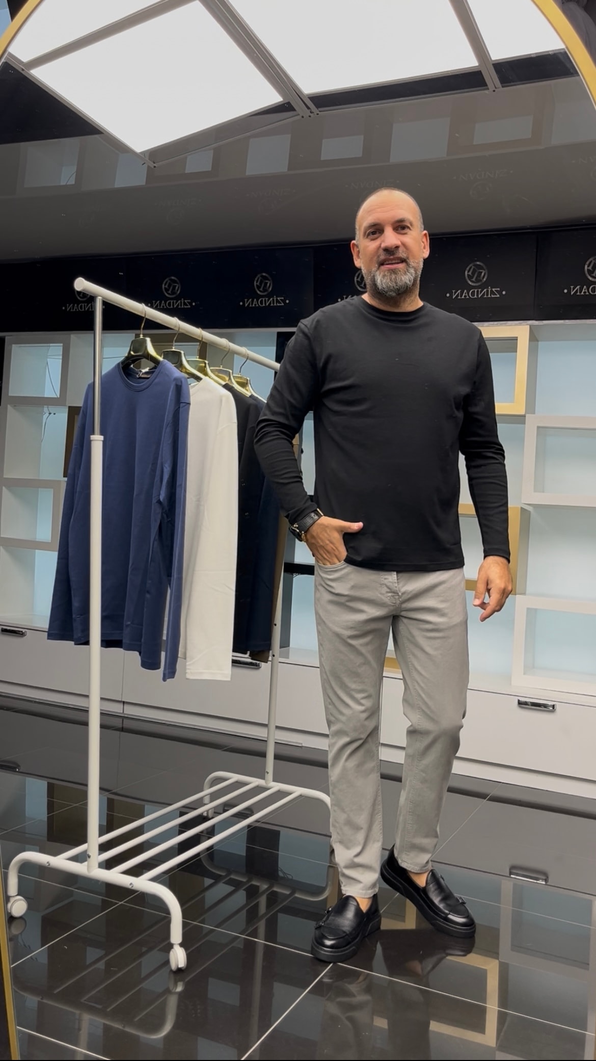 İnce Pamuk Sweatshirt Siyah