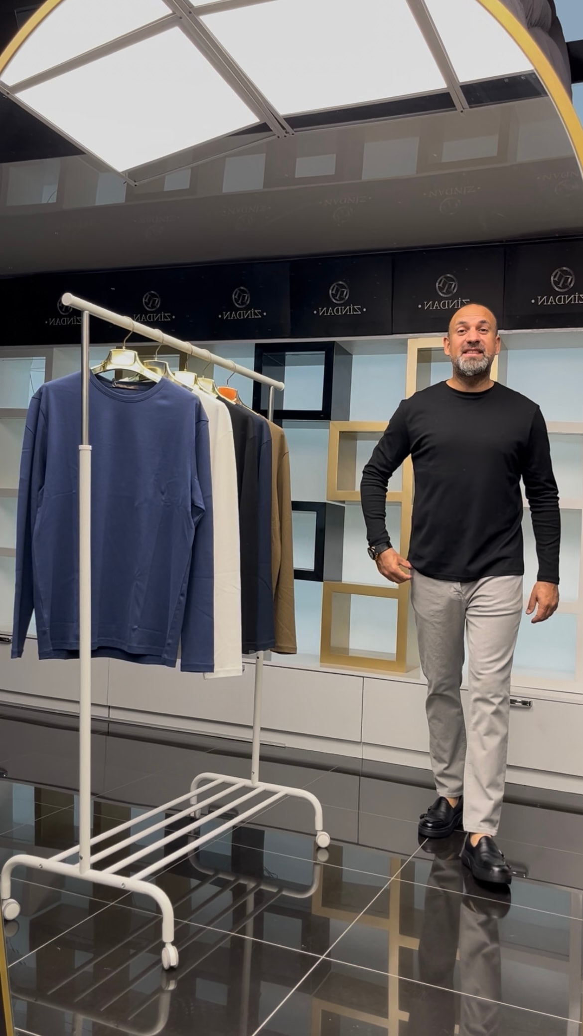 İnce Pamuk Sweatshirt Siyah