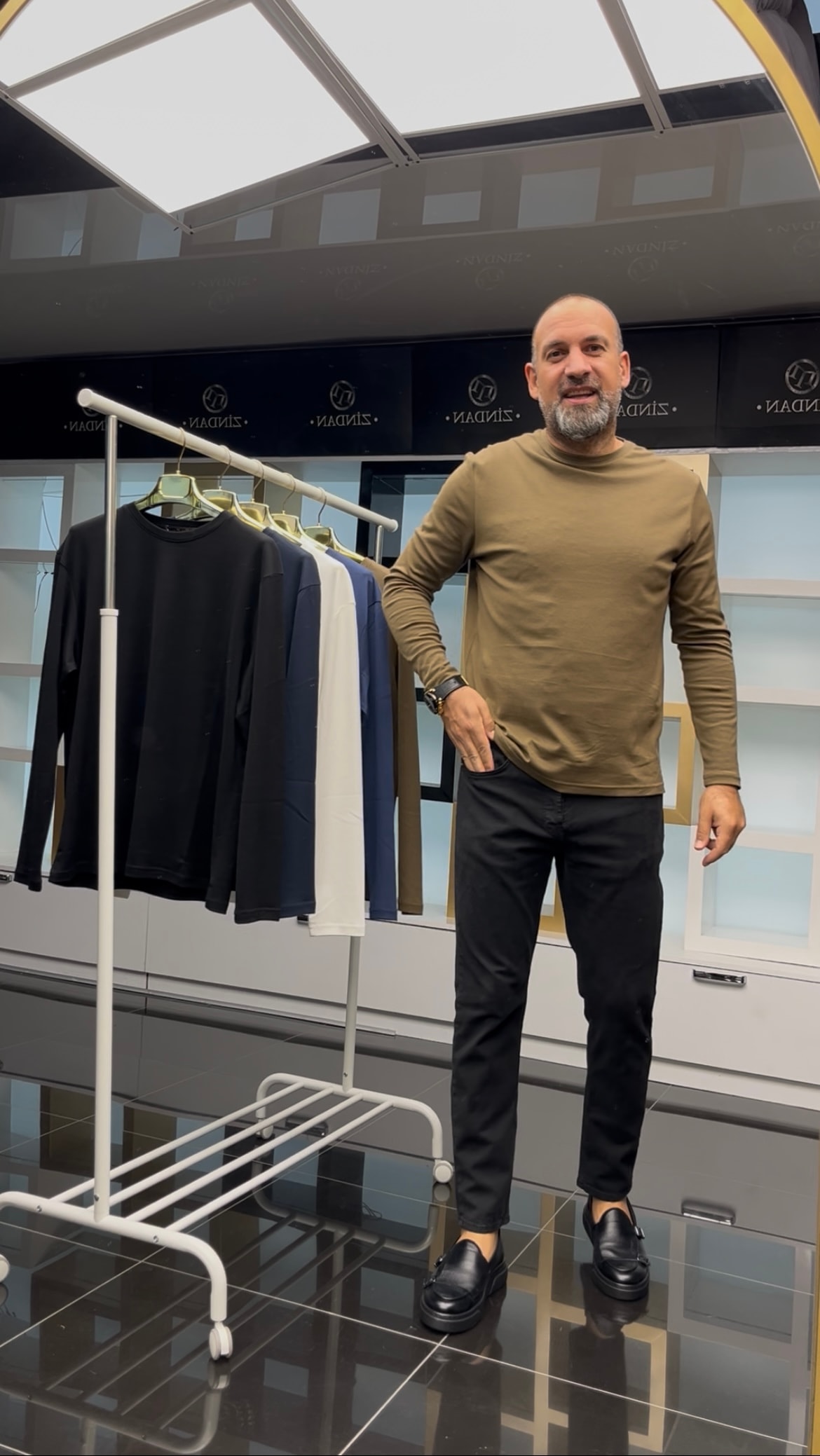 İnce Pamuk Sweatshirt Haki