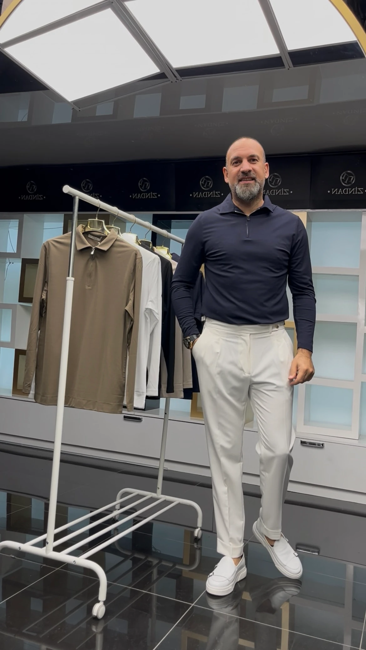 Fermuarlı İnce Sweatshirt Lacivert 