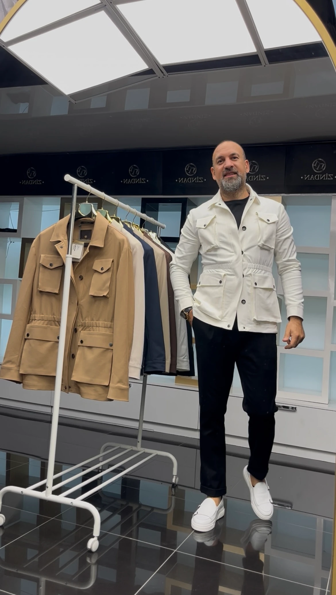 Kısa Safari Trençkot Beyaz 