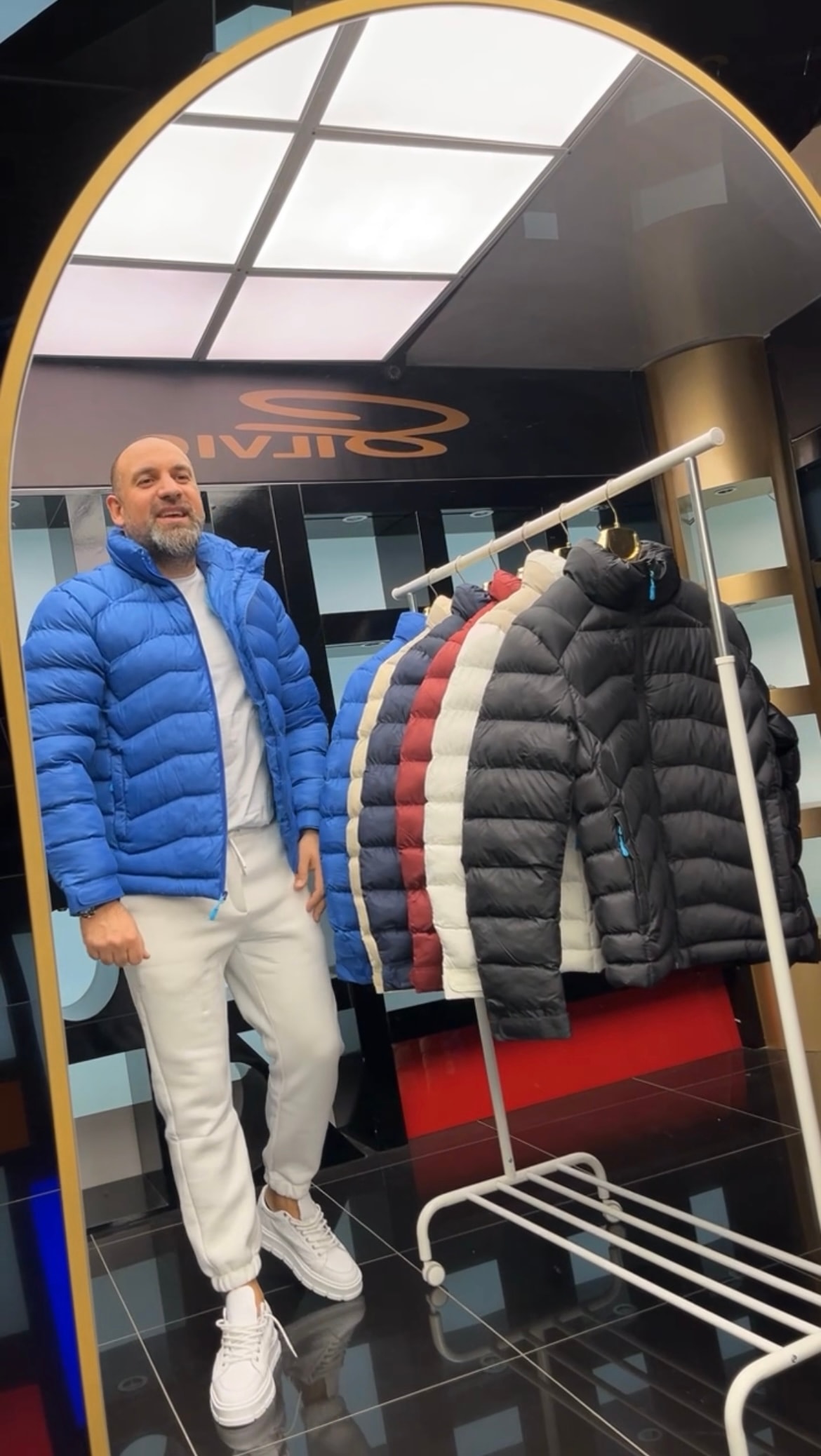 İtalyan Şişme Mont Mavi