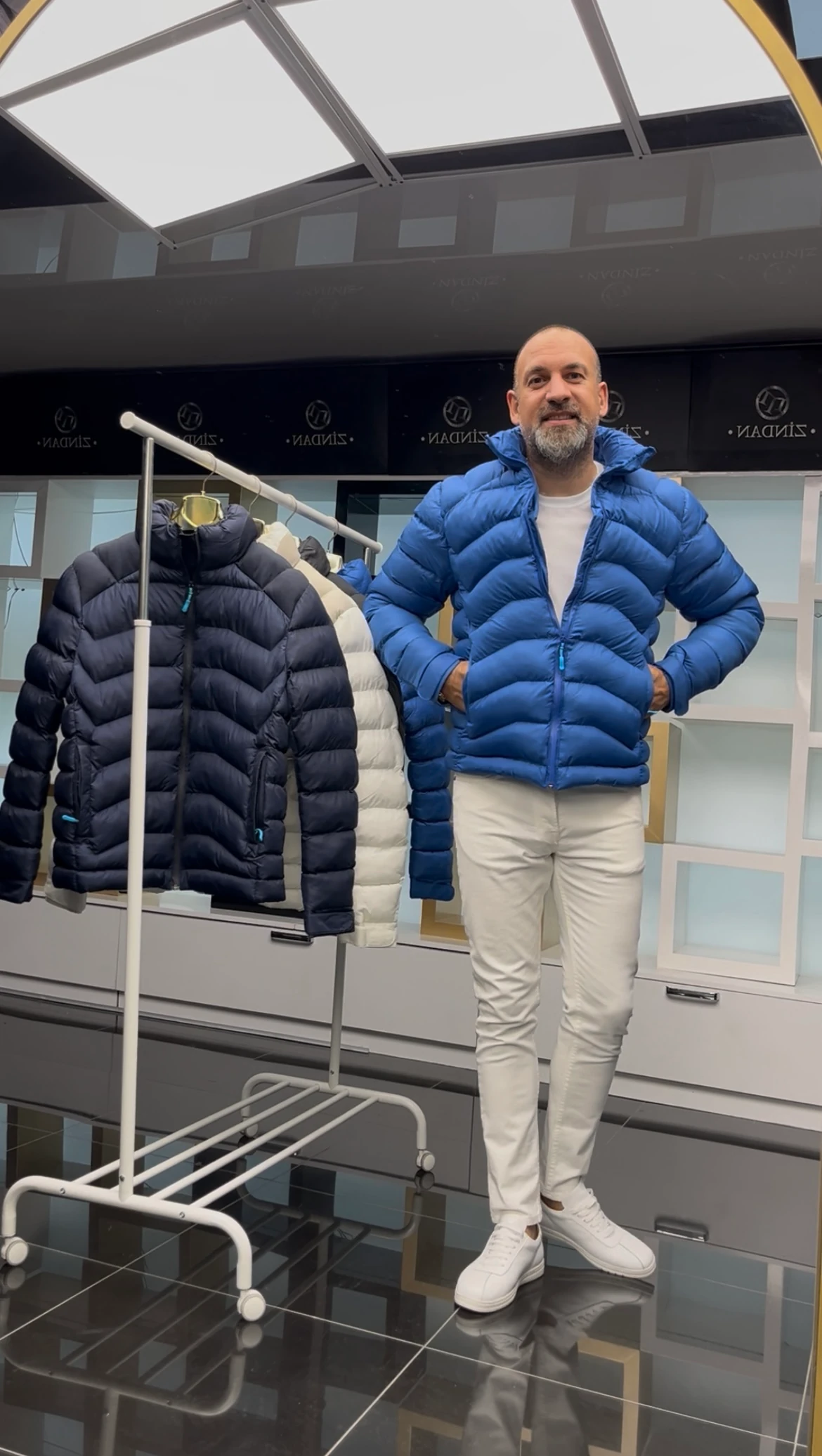 İtalyan Şişme Mont Mavi