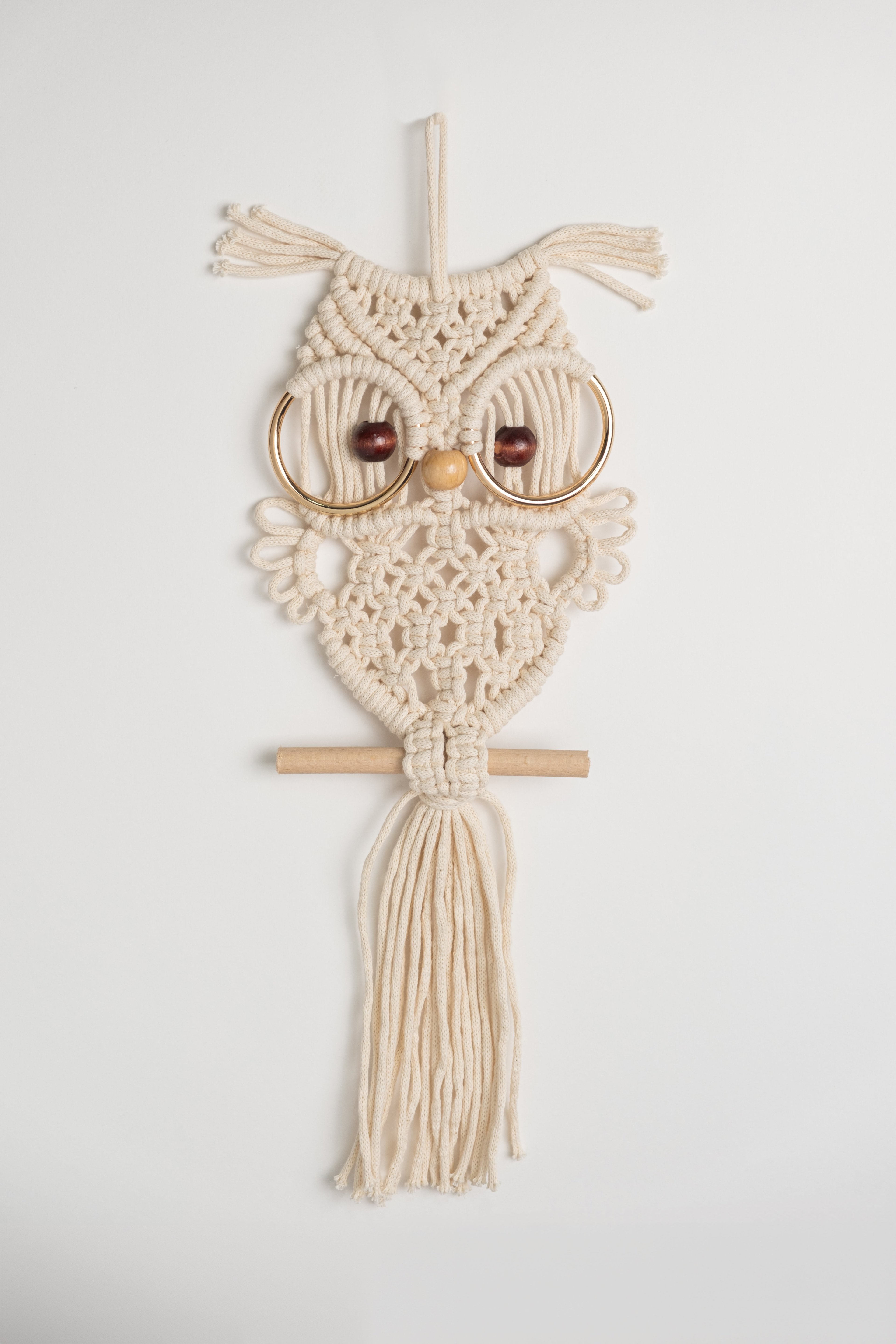 Macrame Owl Wall Hanging, Handmade Boho Decor