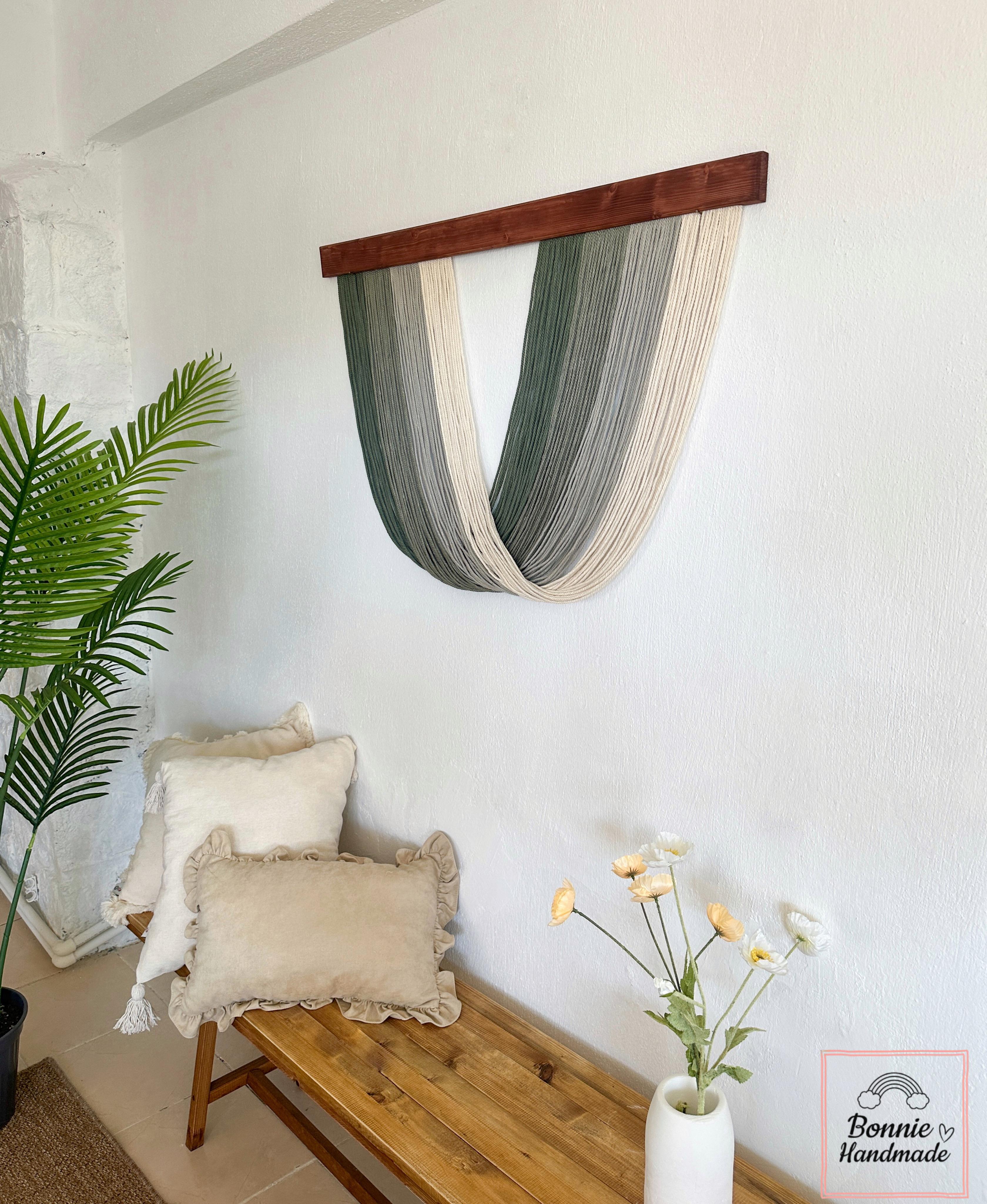BROWN GREEN YAY  I   Large Macrame Wall Hanging, Boho Wall Decor, Neutral Beige Brown Olive Sage Green, Tapestry Wall Art, Bohemian Decoration, Housewarming gift, Headboard