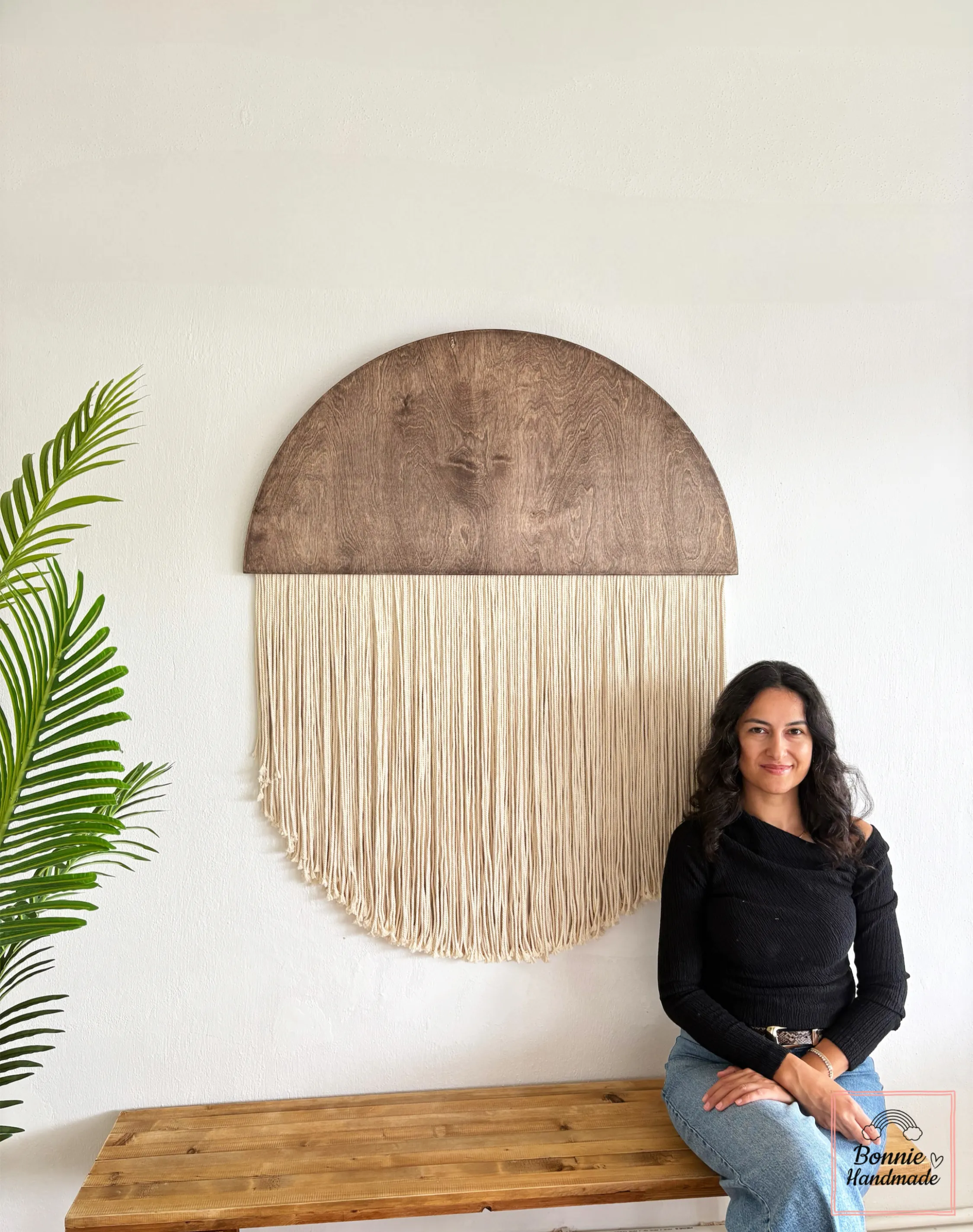 HALFMOON-B  I   Round Macrame Fiber Art  BH23052