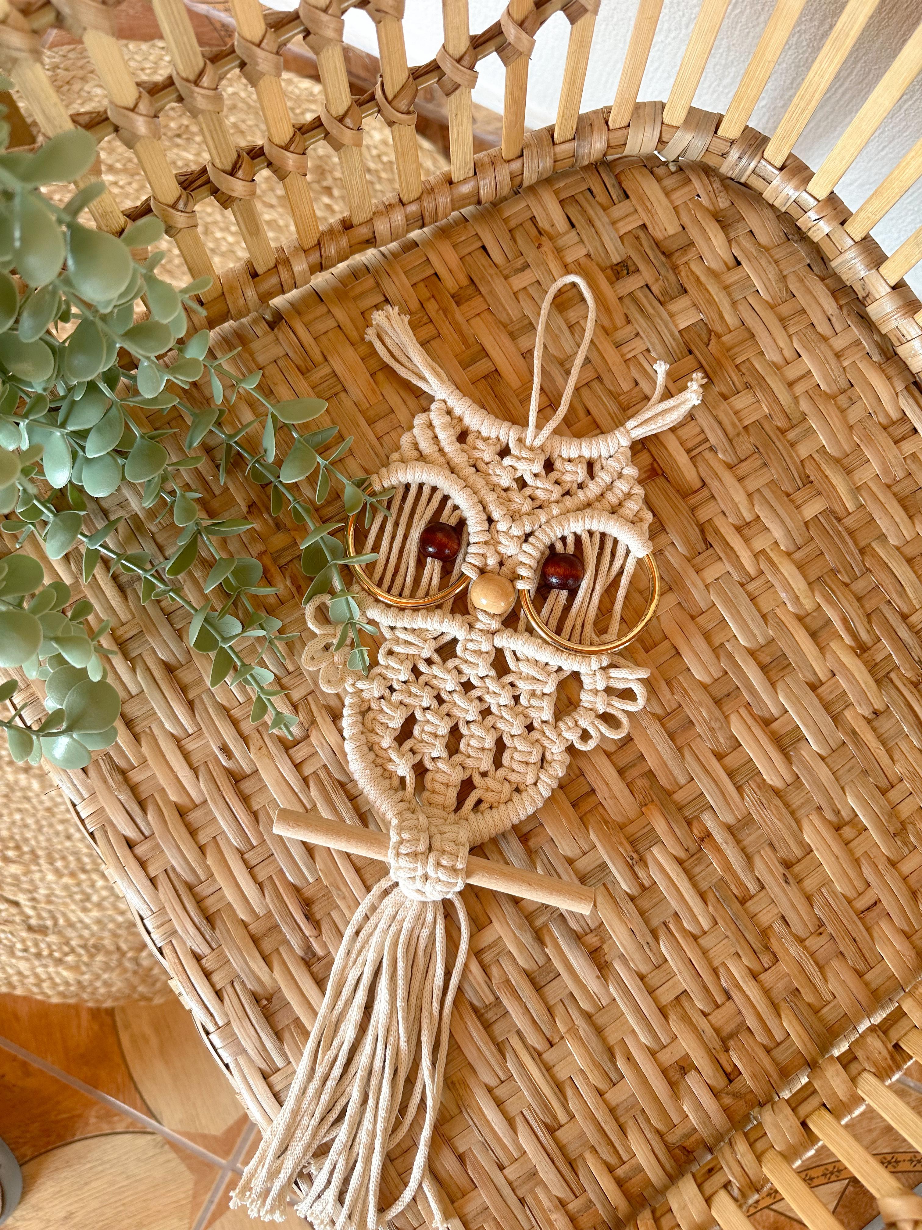 Macrame Owl Wall Hanging, Handmade Boho Decor