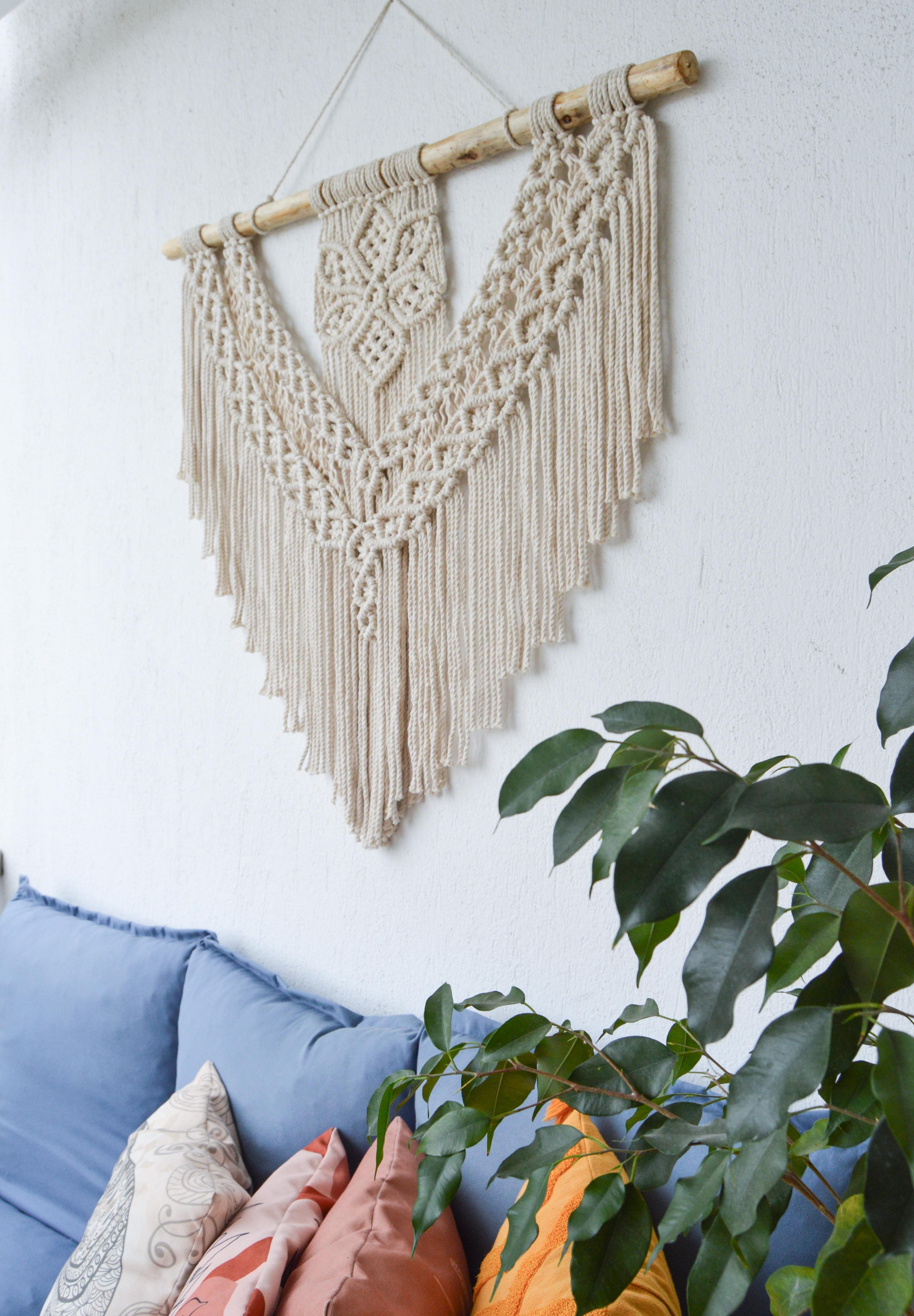 FLOWER  I   Large Macrame Wall Hanging, Flower Art, Bohemian Decoration, Woven Wall Hanging, Macrame Mural, Housewarming gift, Headboard