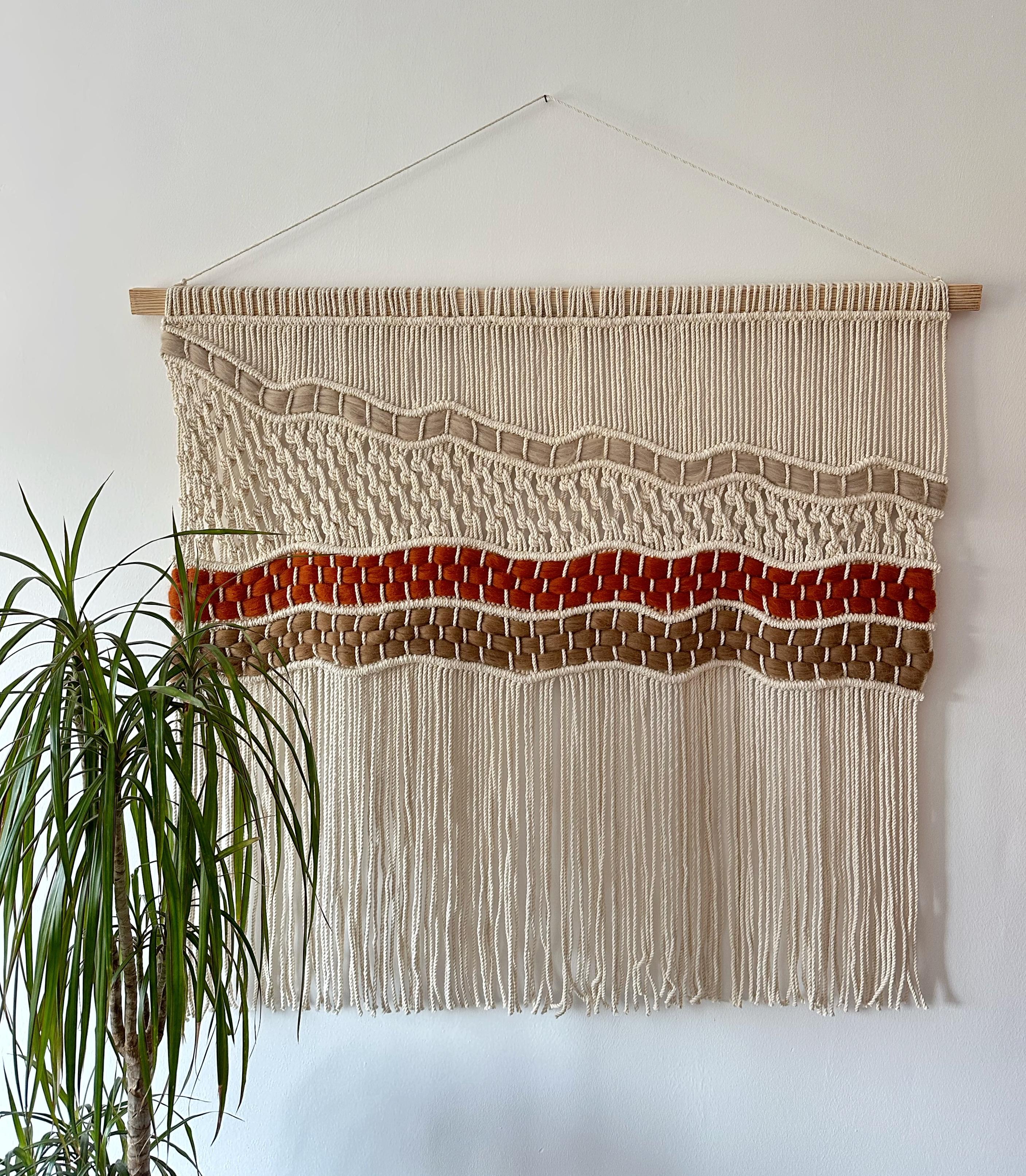 SUNSET  I   Extra Large Macrame Wall Hanging, Woven Wall Tapestry, Bohemian Art Decoration, Tapestry Wall Hanging, Large Wall Art Oversized Horizontal