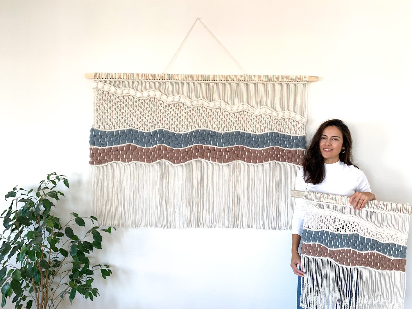 BORDOKECE  I   Extra Large Macrame Wall Hanging, Woven Wall Tapestry, Bohemian Art Decoration, Tapestry Wall Hanging, Large Wall Art Oversized Horizontal