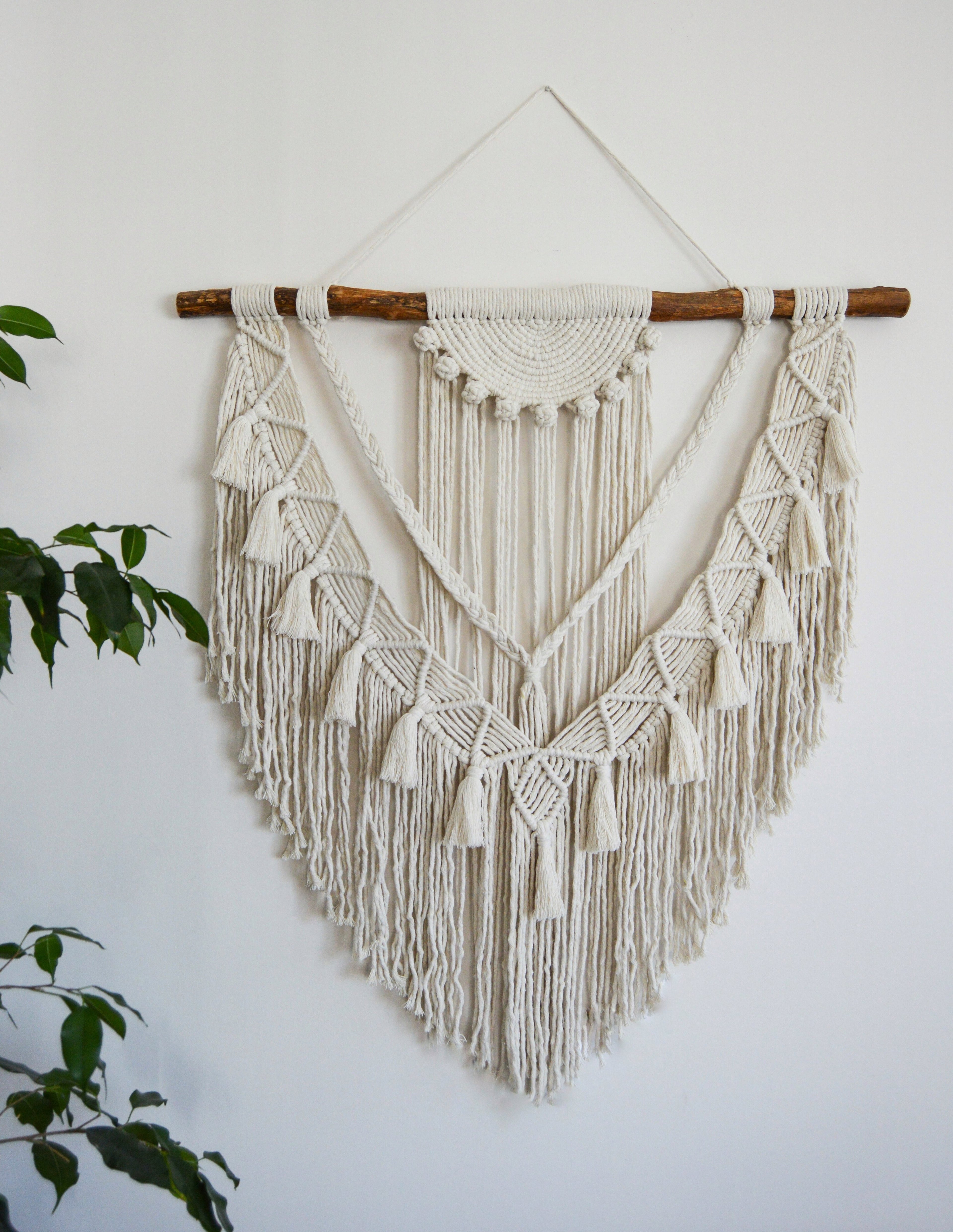 TASSEL  I   Large Macrame Wall Hanging, Macrame Wall Decor, Bohemian Decoration, Tassel Boho Art, Woven Wall Hanging, Housewarming gift, Headboard