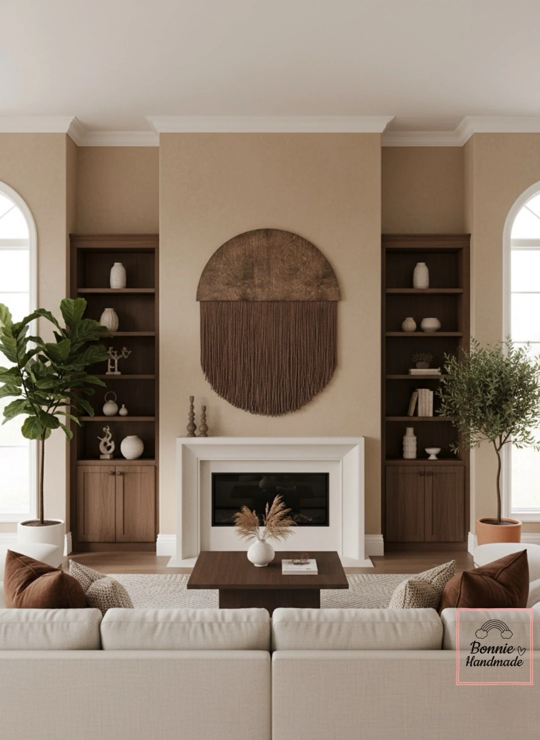 HALFMOON-B  I   Round Macrame Fiber Art  BH23052