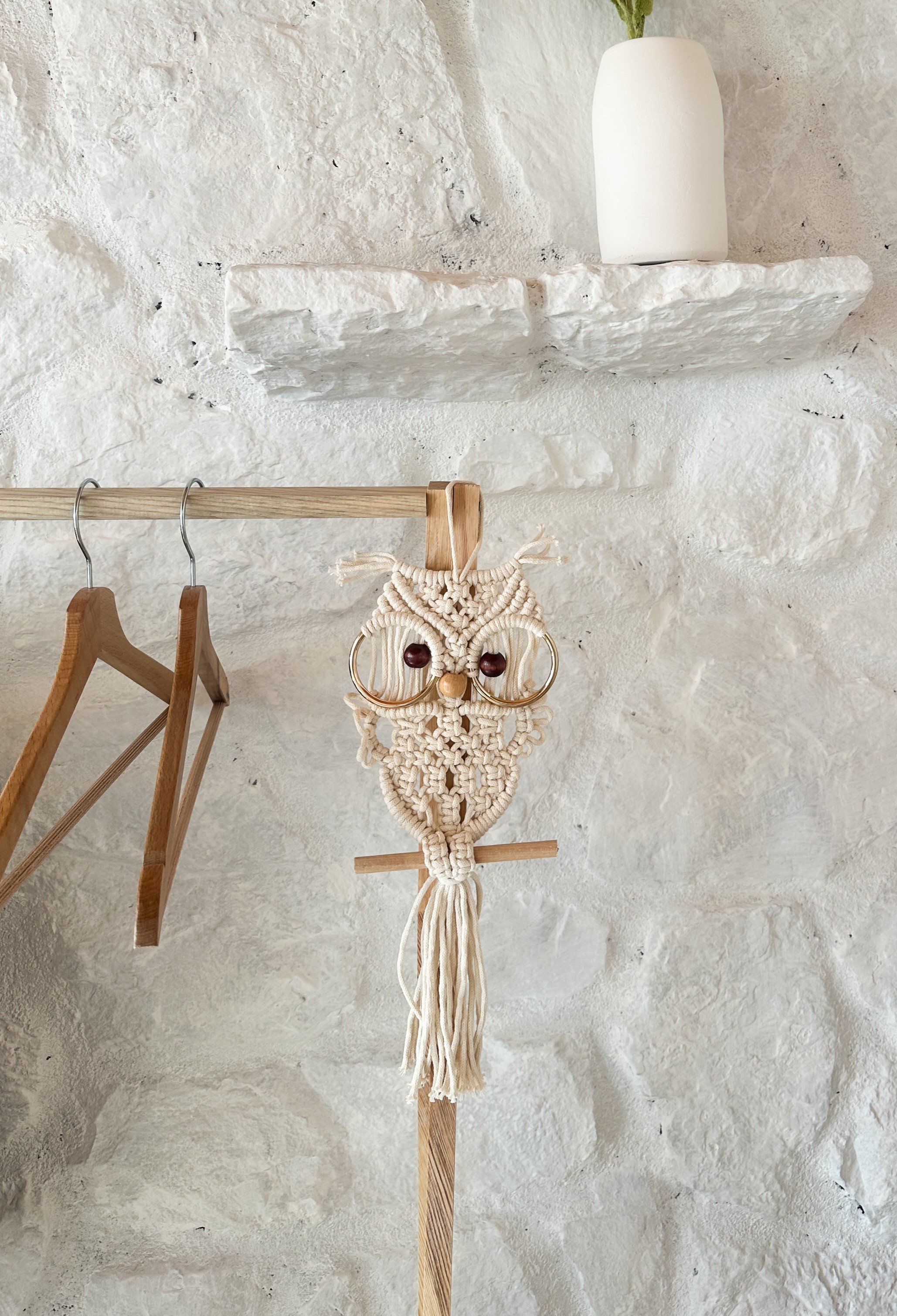 Macrame Owl Wall Hanging, Handmade Boho Decor