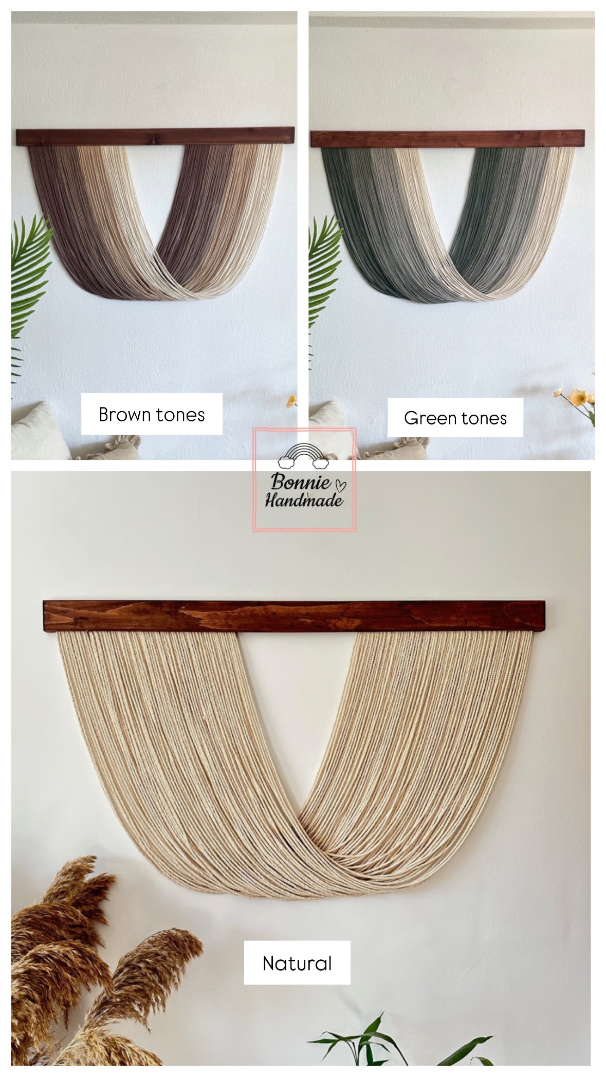 BROWN GREEN YAY  I   Large Macrame Wall Hanging, Boho Wall Decor, Neutral Beige Brown Olive Sage Green, Tapestry Wall Art, Bohemian Decoration, Housewarming gift, Headboard