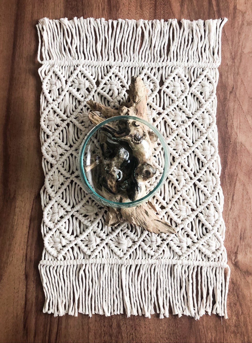 Macrame Placemat, Cotton Rope Table Mat, Macrame Mini Table Runner, Bohemian Dining Table Decor, Customizable Colors and Quantities