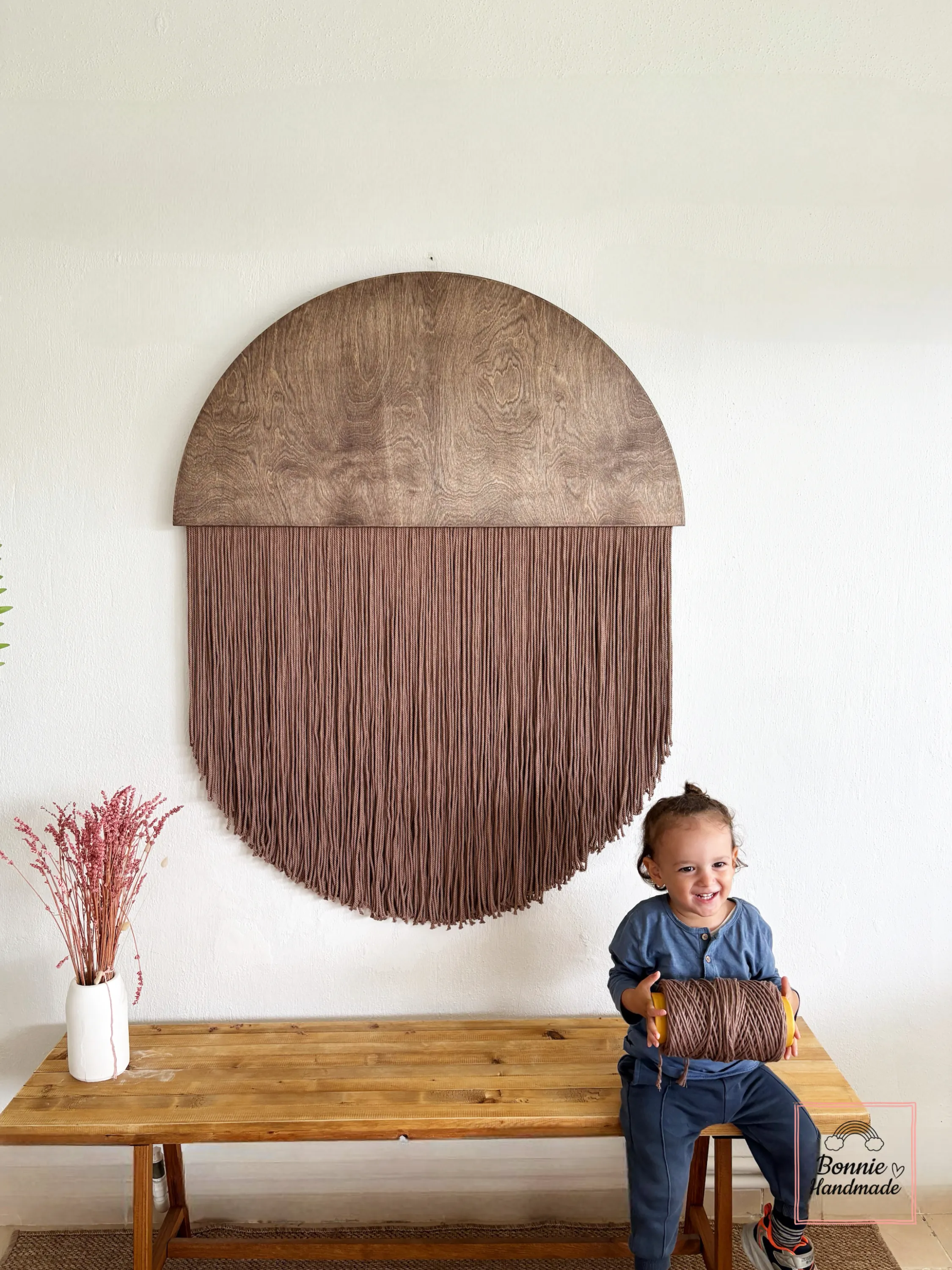 HALFMOON-B  I   Round Macrame Fiber Art  BH23052