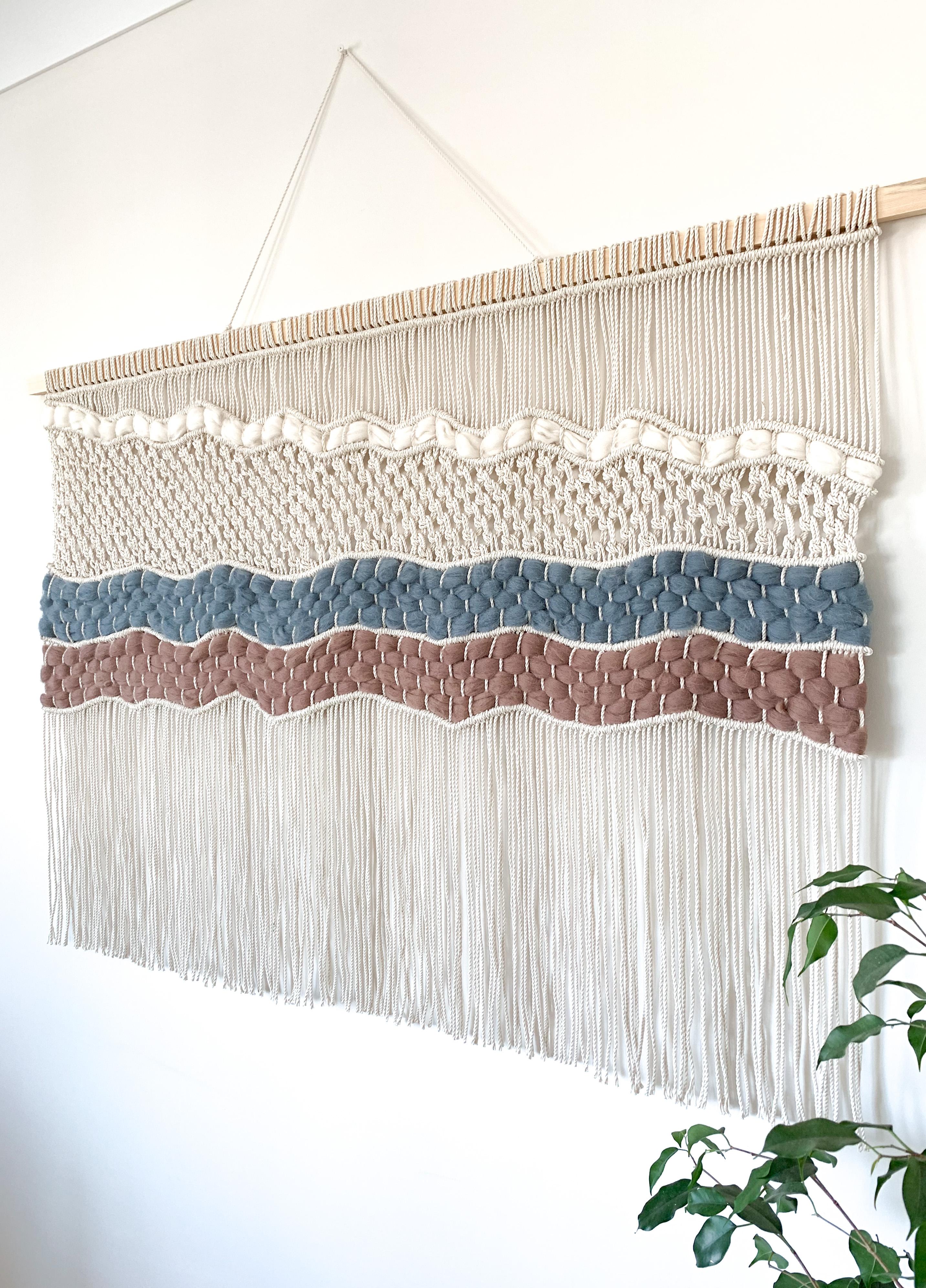 BORDOKECE  I   Extra Large Macrame Wall Hanging, Woven Wall Tapestry, Bohemian Art Decoration, Tapestry Wall Hanging, Large Wall Art Oversized Horizontal