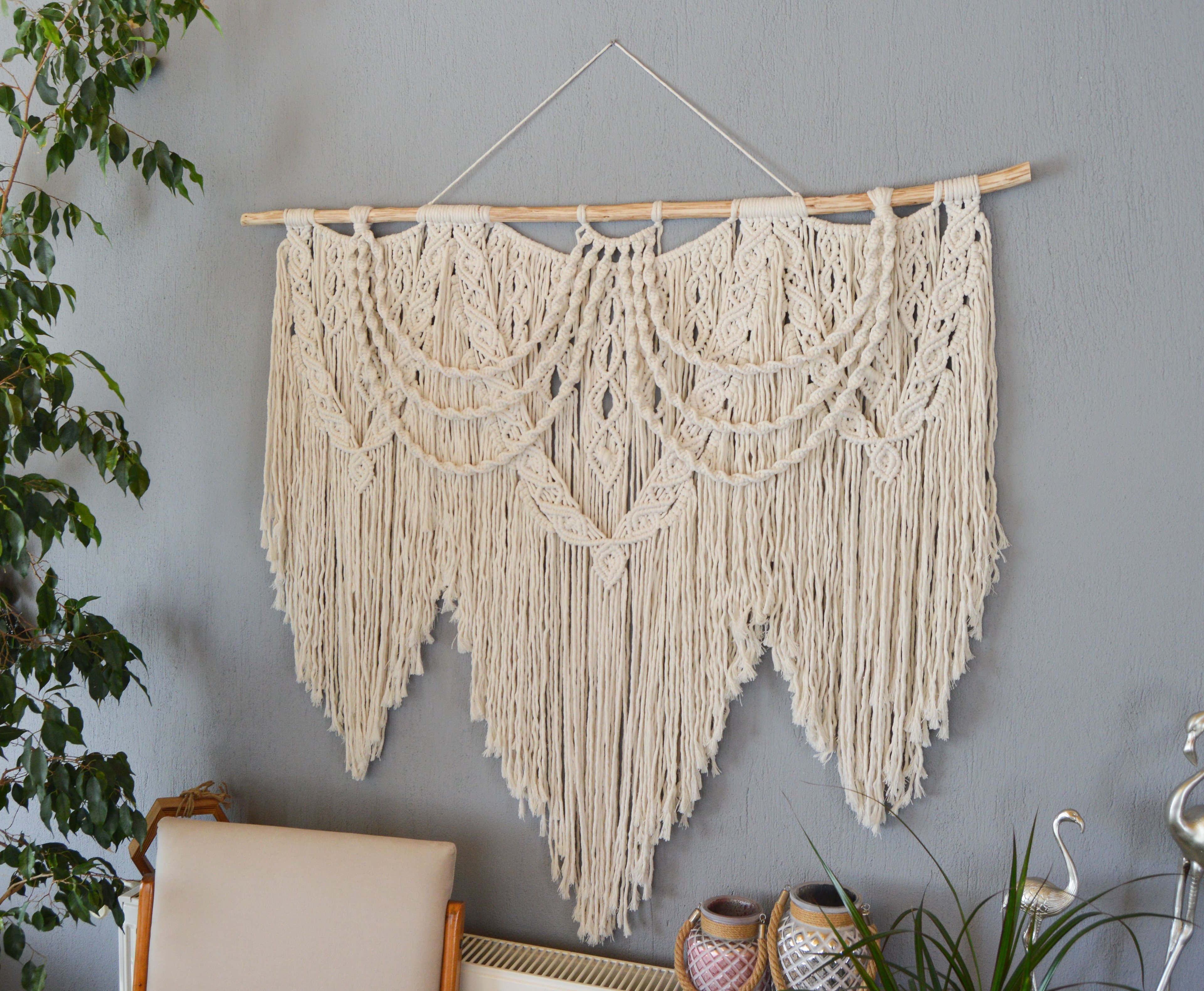 RUS  I   Extra Large Macrame Wall Hanging, Bohemian Decoration, Woven Wall Hanging, Macrame Mural, Housewarming gift, Headboard