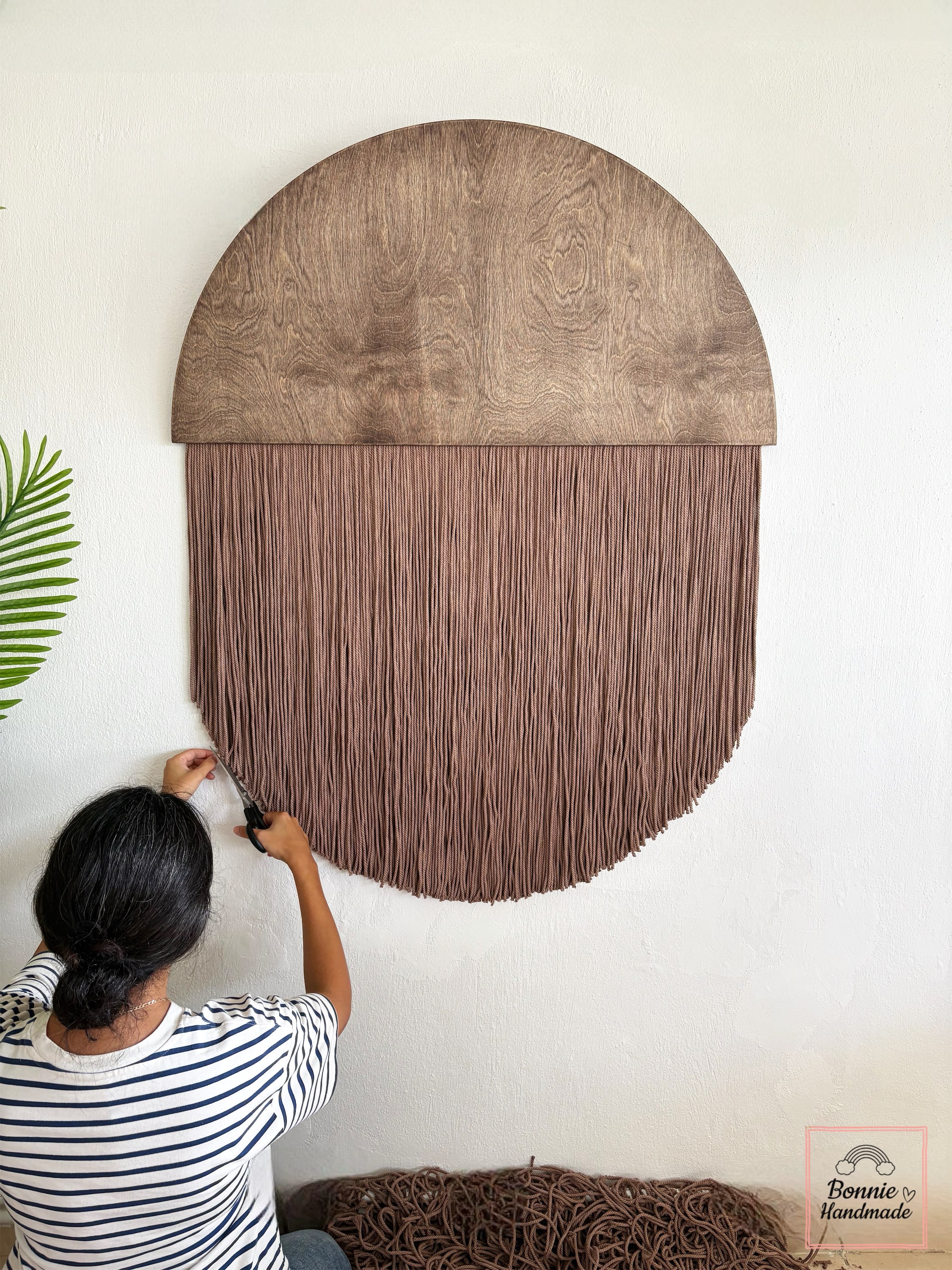 HALFMOON-B  I   Round Macrame Fiber Art  BH23052