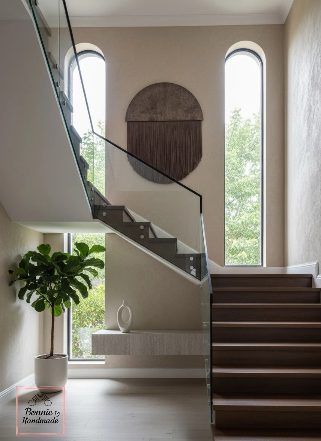 HALFMOON-B  I   Round Macrame Fiber Art  BH23052