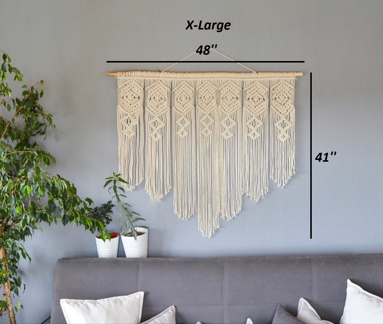 Handmade Macrame Curtain Wall Hanging, Boho Wall Decor, Macrame Door Hanging, Nursery, Housewarming, Home gift, Bohemian Decor