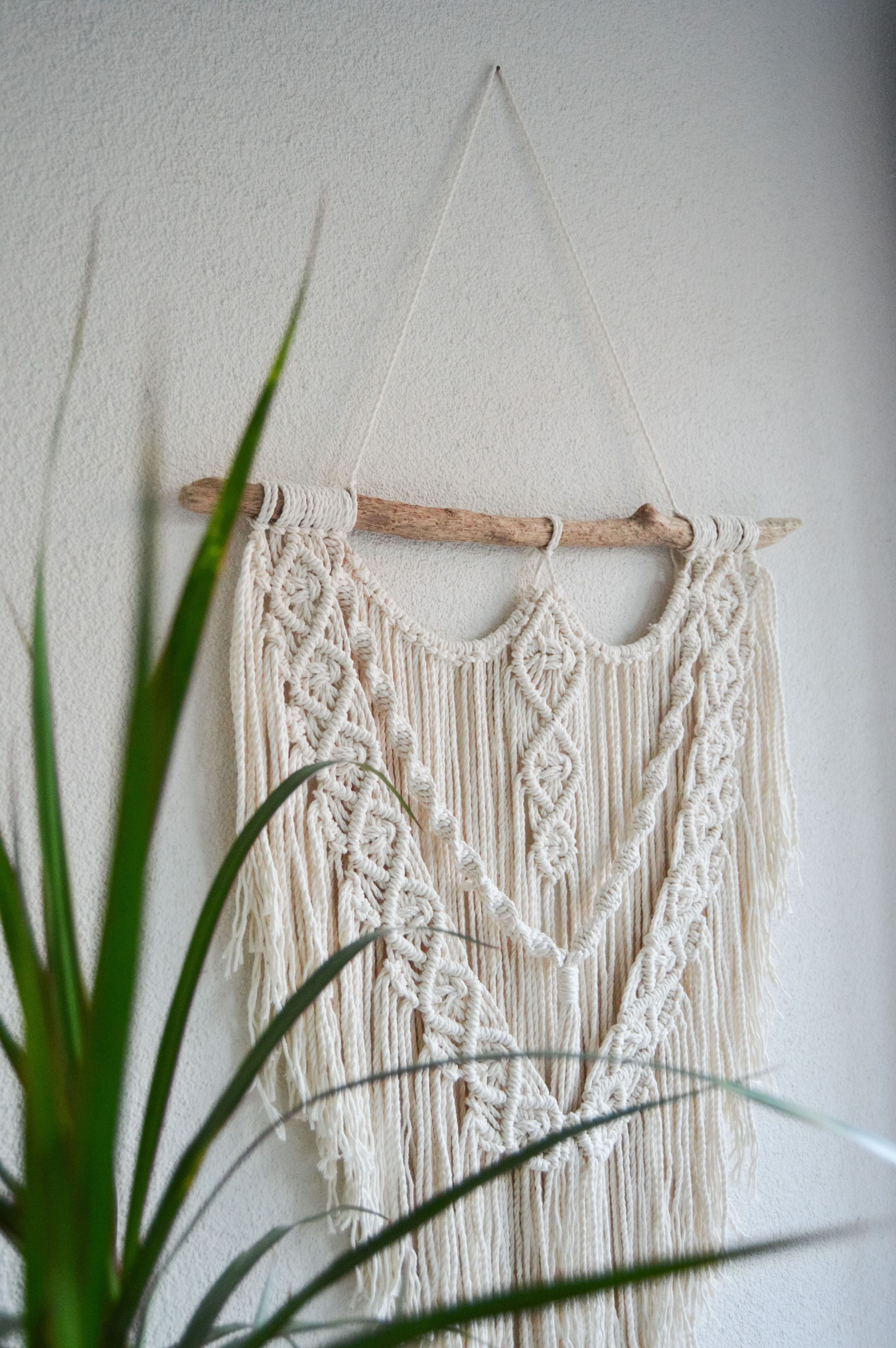 DILEK  I   Medium-Large Macrame Wall Hanging, Minimalist Tapestry, Natural Fiber Art, Modern Woven Wall Hanging, Housewarming gift