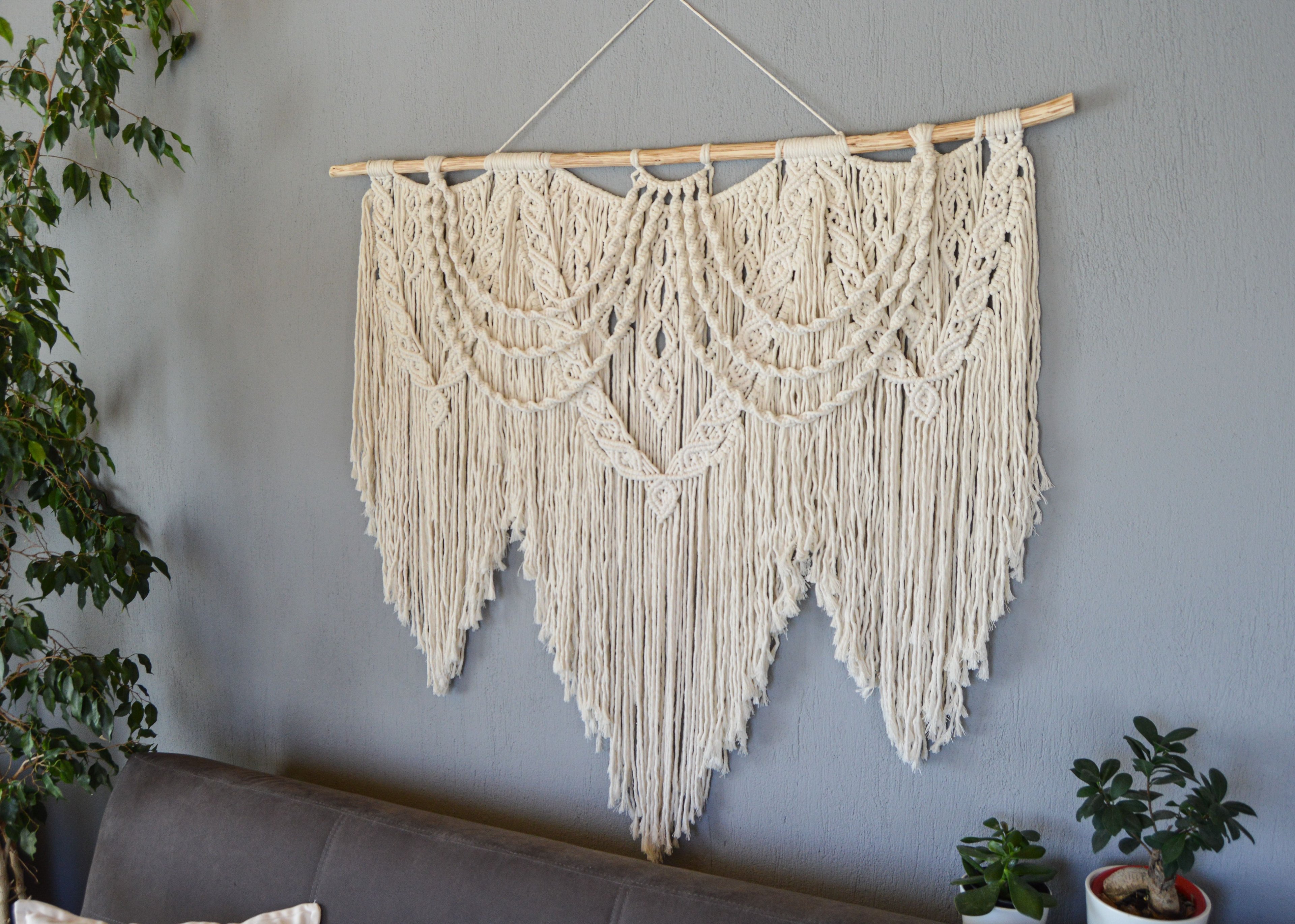 RUS  I   Extra Large Macrame Wall Hanging, Bohemian Decoration, Woven Wall Hanging, Macrame Mural, Housewarming gift, Headboard