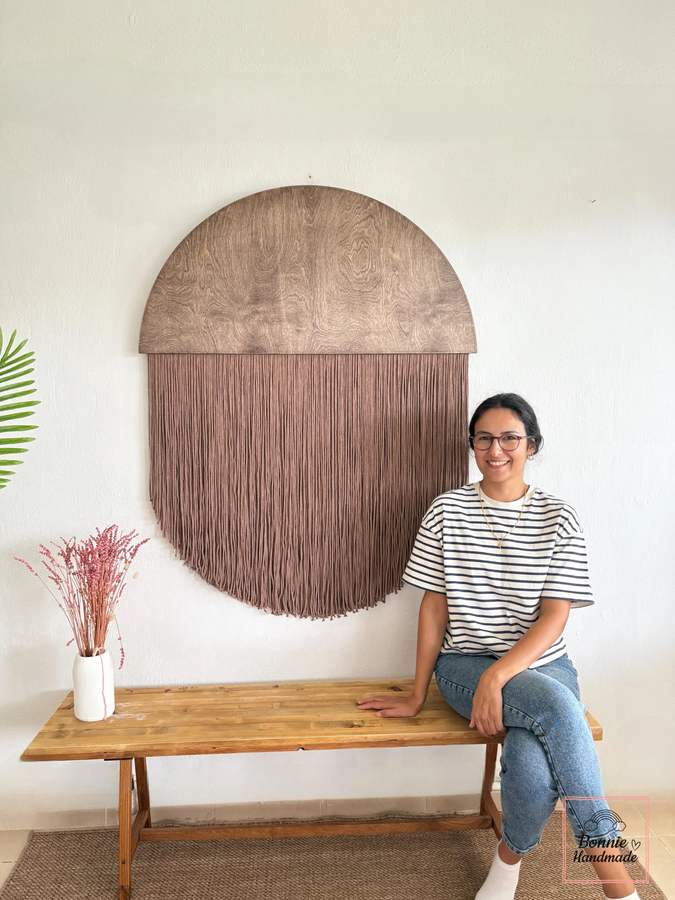 HALFMOON-B  I   Round Macrame Fiber Art  BH23052