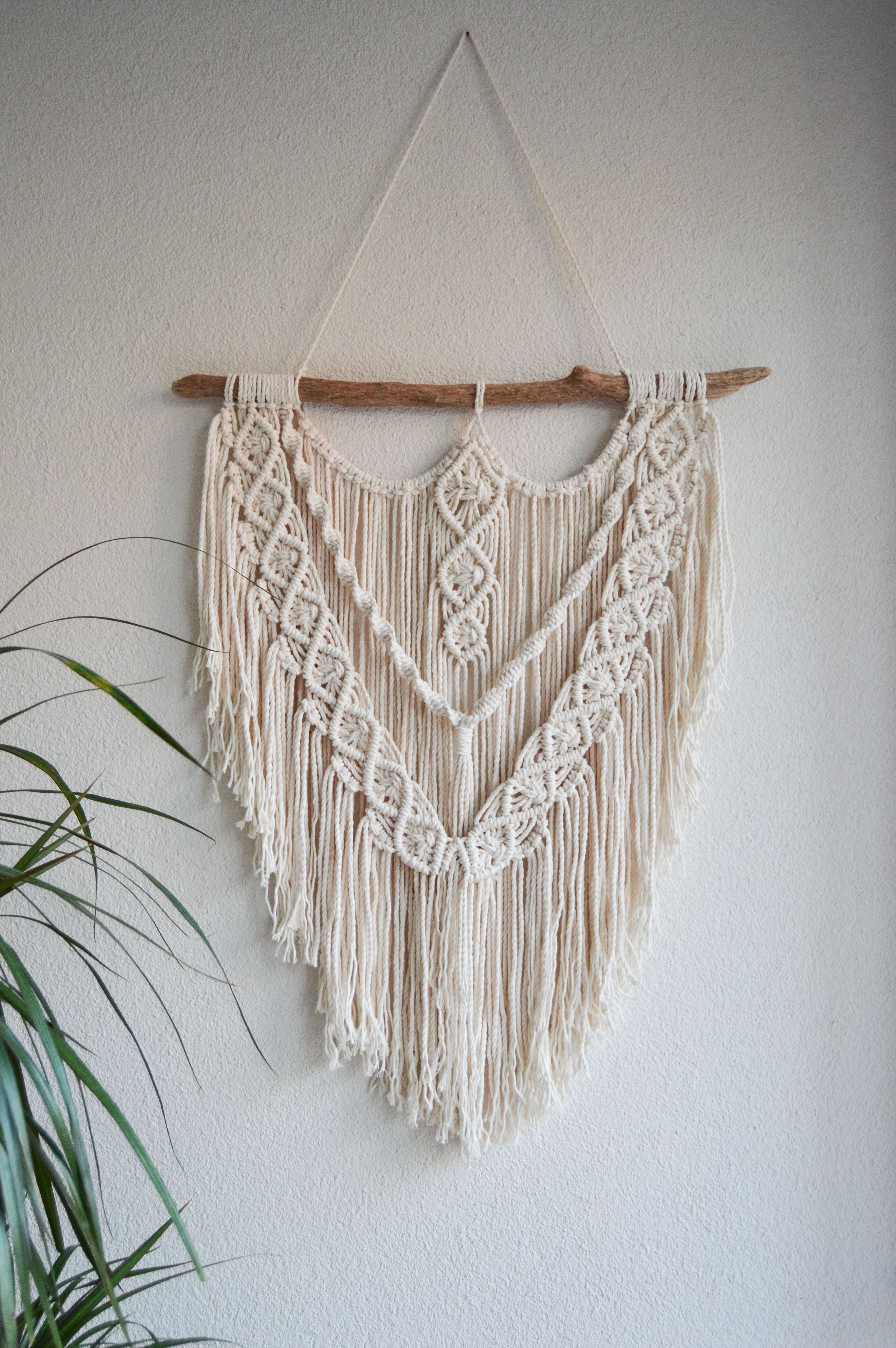 DILEK  I   Medium-Large Macrame Wall Hanging, Minimalist Tapestry, Natural Fiber Art, Modern Woven Wall Hanging, Housewarming gift