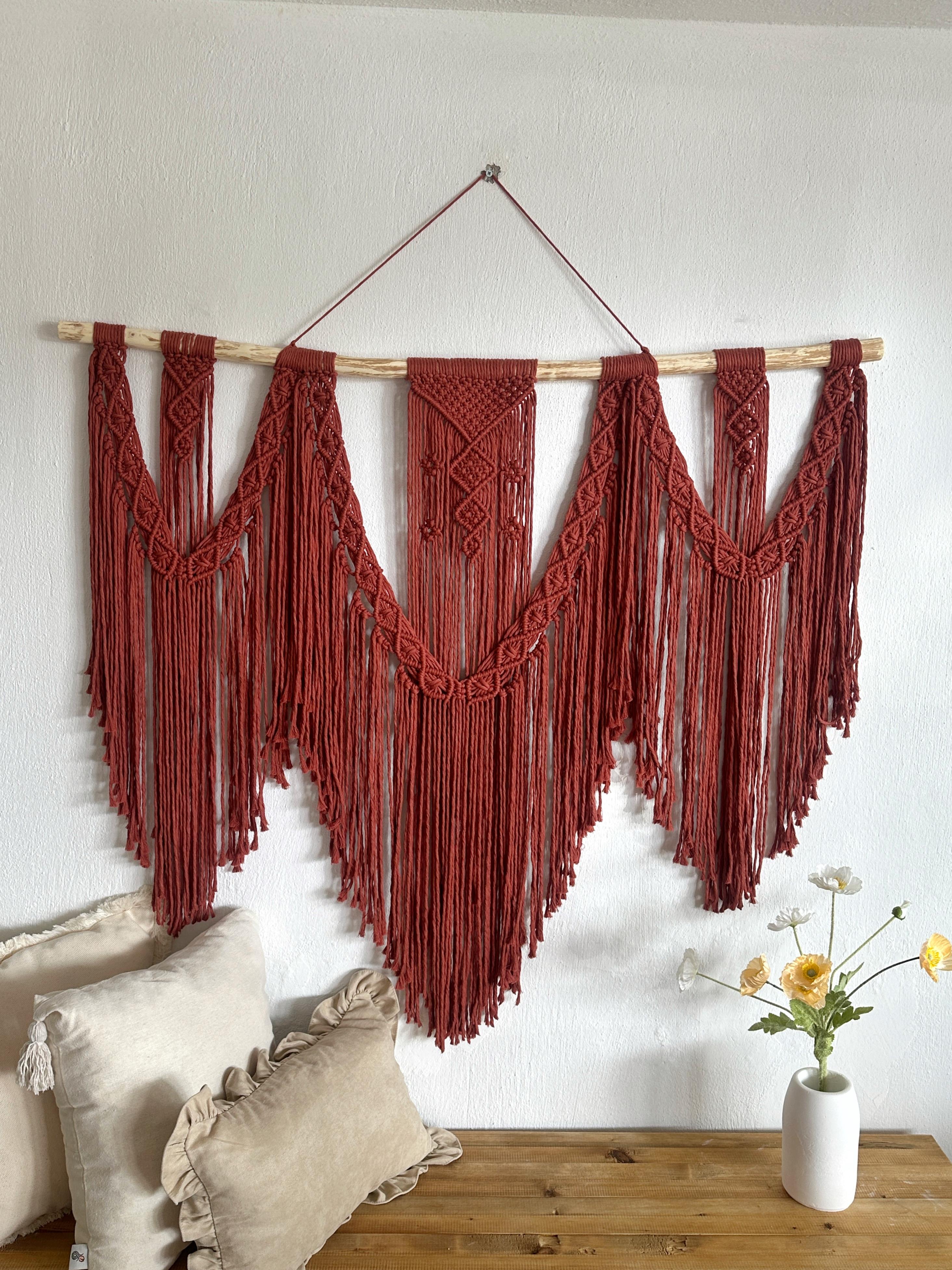 TARCIN  I   Extra Large Macrame Wall Hanging, Cinnamon Bohemian Decoration, Woven Wall Hanging, Macrame Mural, Housewarming gift, Headboard