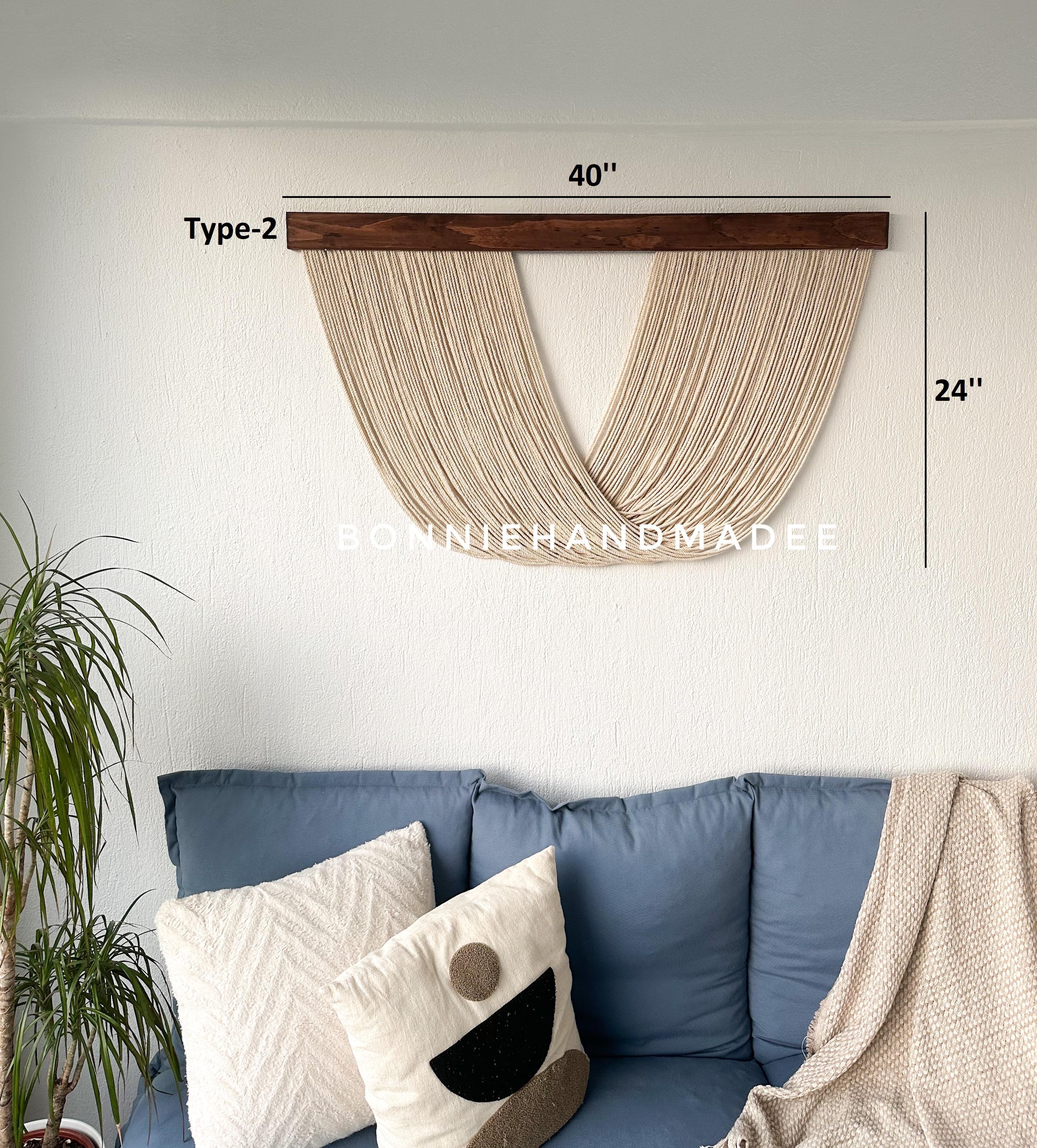 YAY  I   Large Macrame Wall Hanging, Boho Wall Decor, Macrame Yarn Hanging, Tapestry Wall Art, Bohemian Decoration, Housewarming gift, Headboard