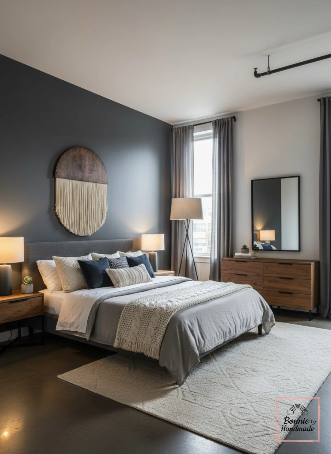 HALFMOON-W  I   Round Macrame Fiber Art  BH23051