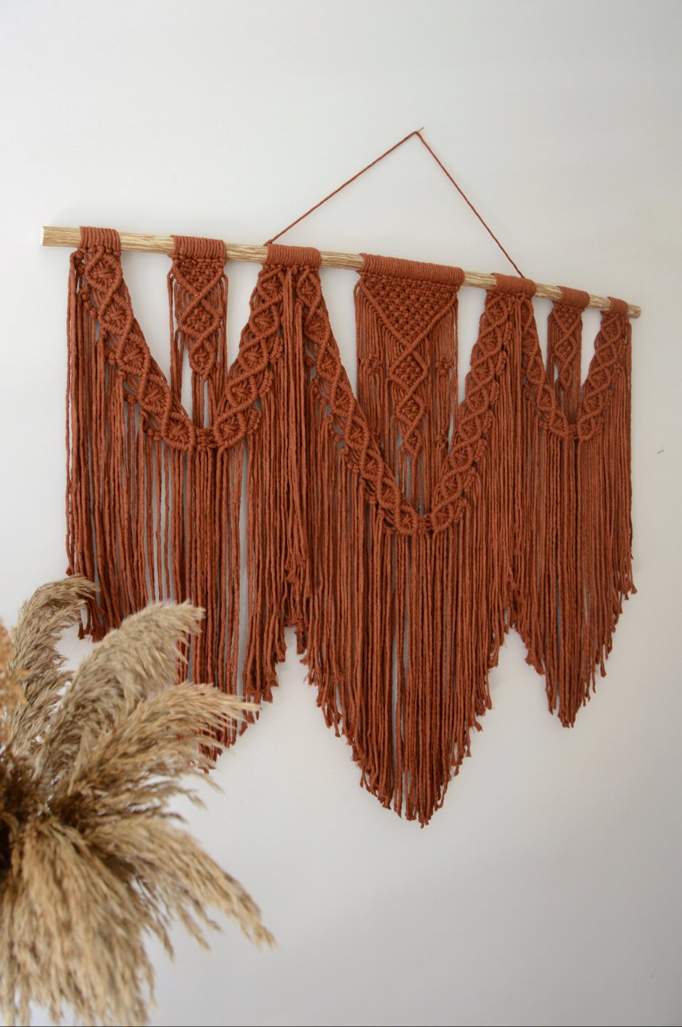 TARCIN  I   Extra Large Macrame Wall Hanging, Cinnamon Bohemian Decoration, Woven Wall Hanging, Macrame Mural, Housewarming gift, Headboard