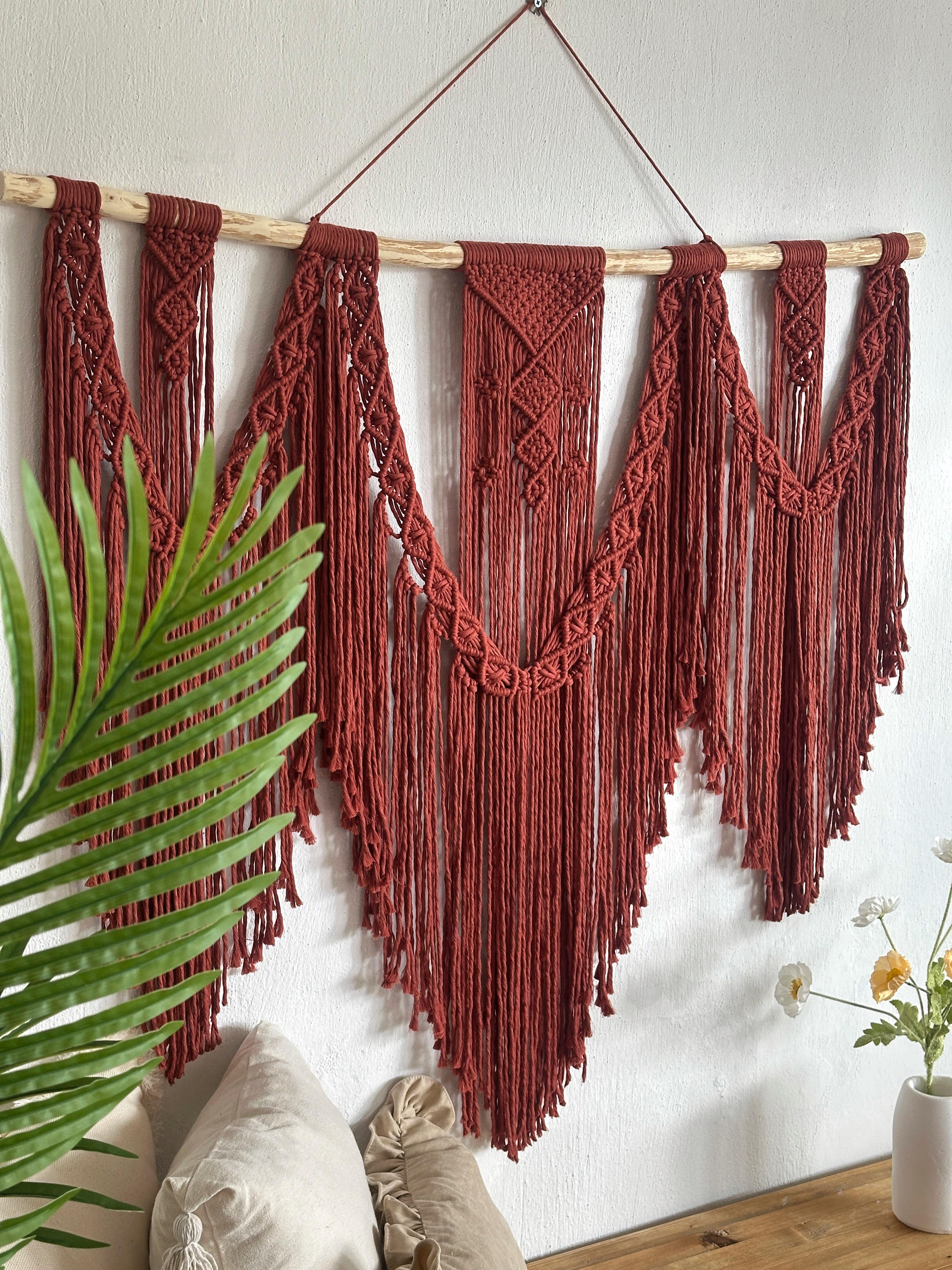 TARCIN  I   Extra Large Macrame Wall Hanging, Cinnamon Bohemian Decoration, Woven Wall Hanging, Macrame Mural, Housewarming gift, Headboard