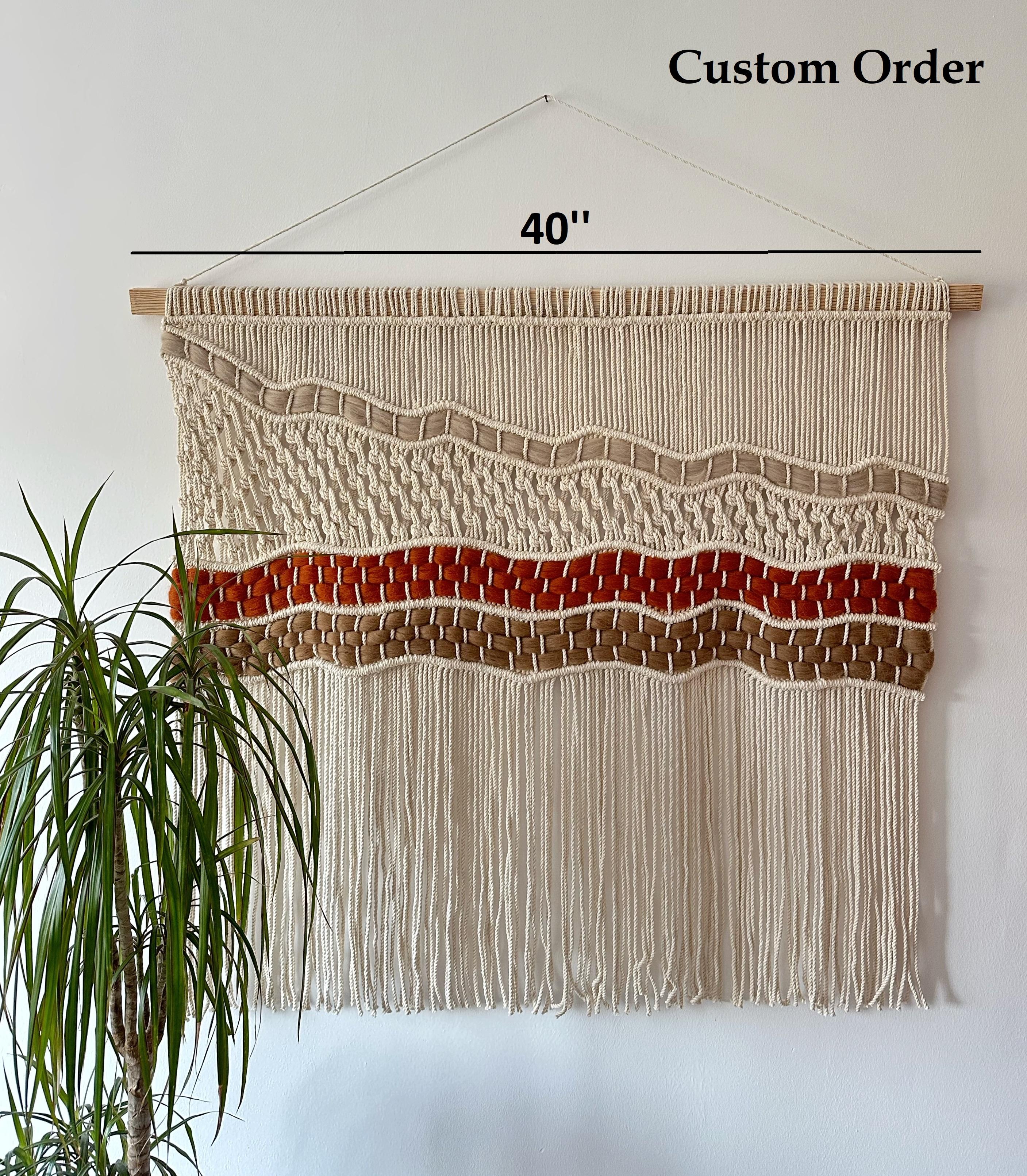 BORDOKECE  I   Extra Large Macrame Wall Hanging, Woven Wall Tapestry, Bohemian Art Decoration, Tapestry Wall Hanging, Large Wall Art Oversized Horizontal