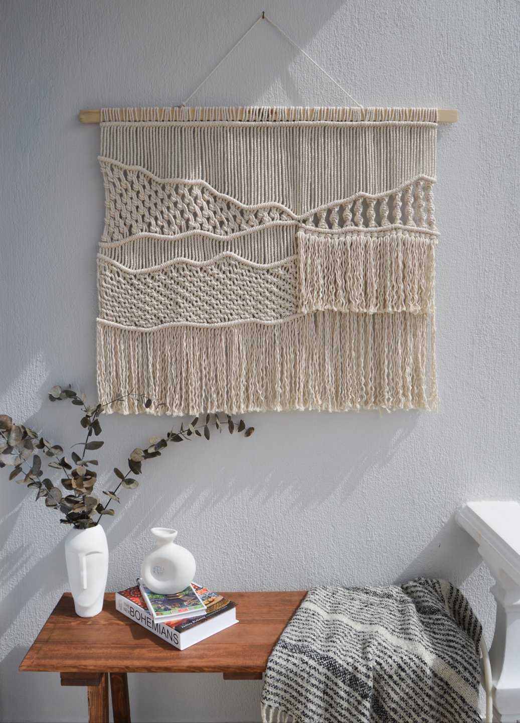 KECESIZ  I   Large Macrame Wall Hanging, Woven Wall Tapestry, Boho Wall Decor, Bohemian Art Decoration, Macraweave Tapestry, Modern Wall Rug