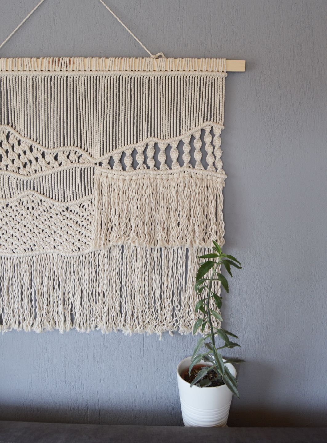 KECESIZ  I   Large Macrame Wall Hanging, Woven Wall Tapestry, Boho Wall Decor, Bohemian Art Decoration, Macraweave Tapestry, Modern Wall Rug