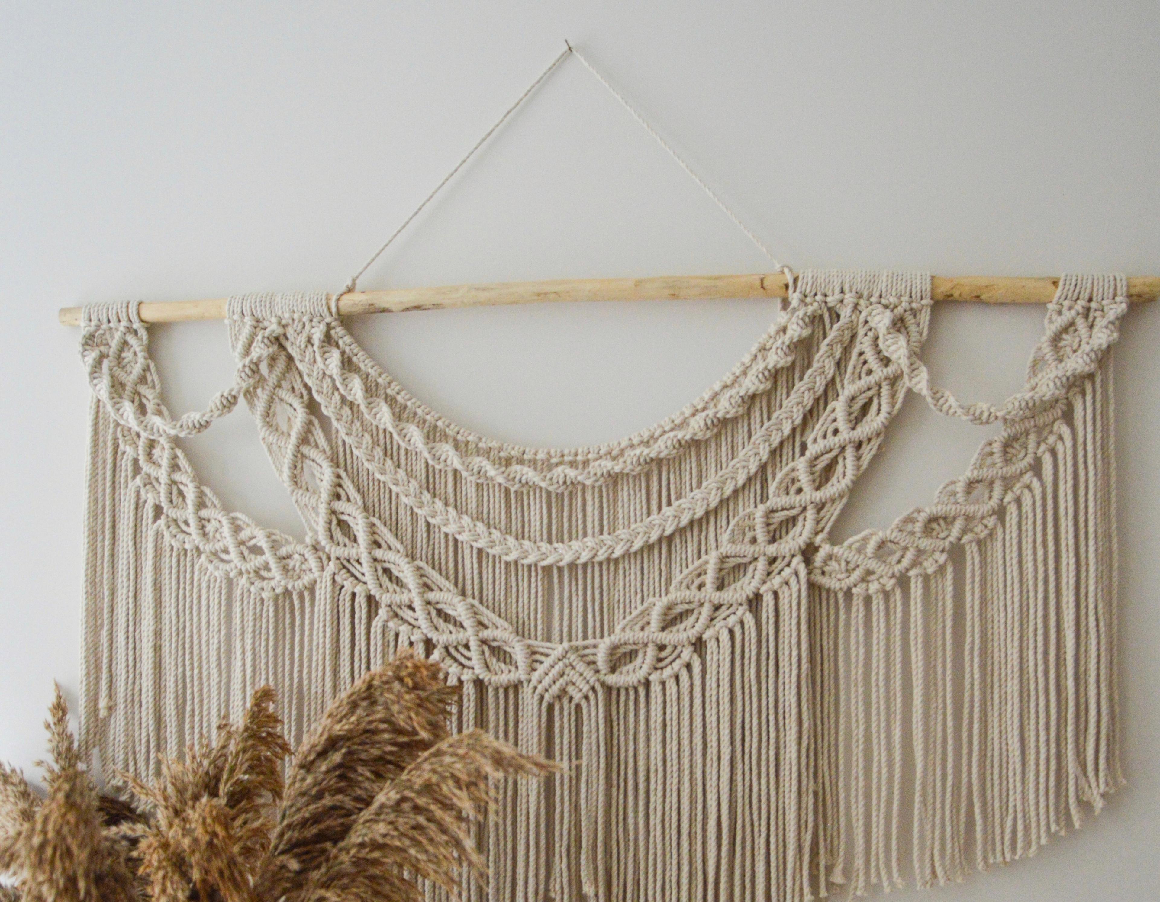 ALMAN   l   Extra Large Macrame Wall Hanging, Initial Wall Decor, Bohemian Decoration, Woven Wall Hanging, Macrame Mural, Headboard