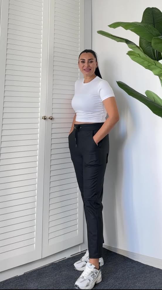 011 Floral deri pantolon