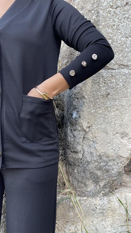 027 Düğmeli Hırkalı Modal Takım