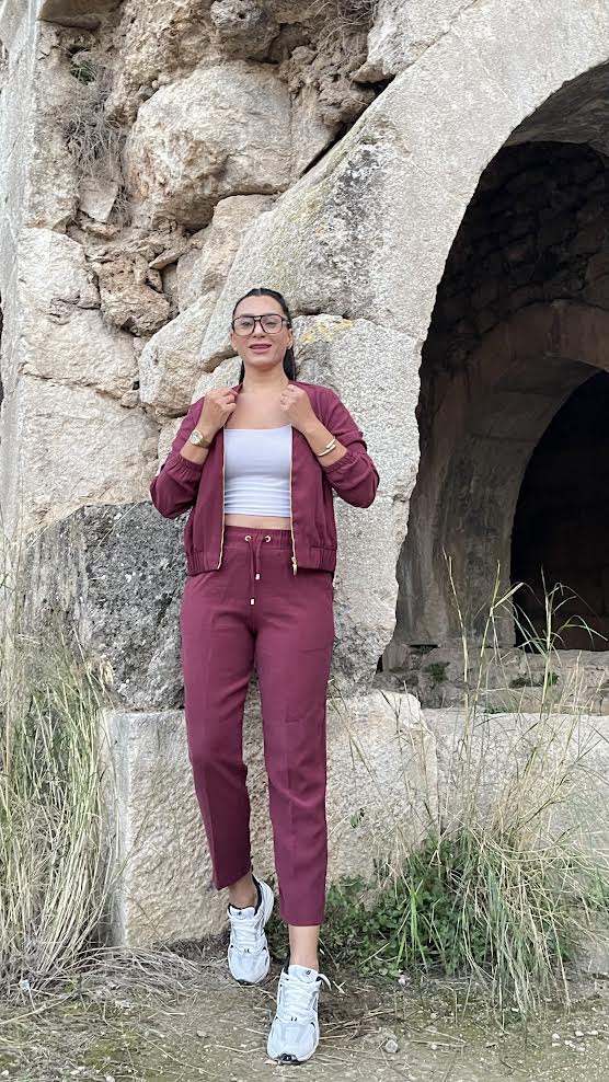 028 Fermuarlı ceket pantolon takımı 