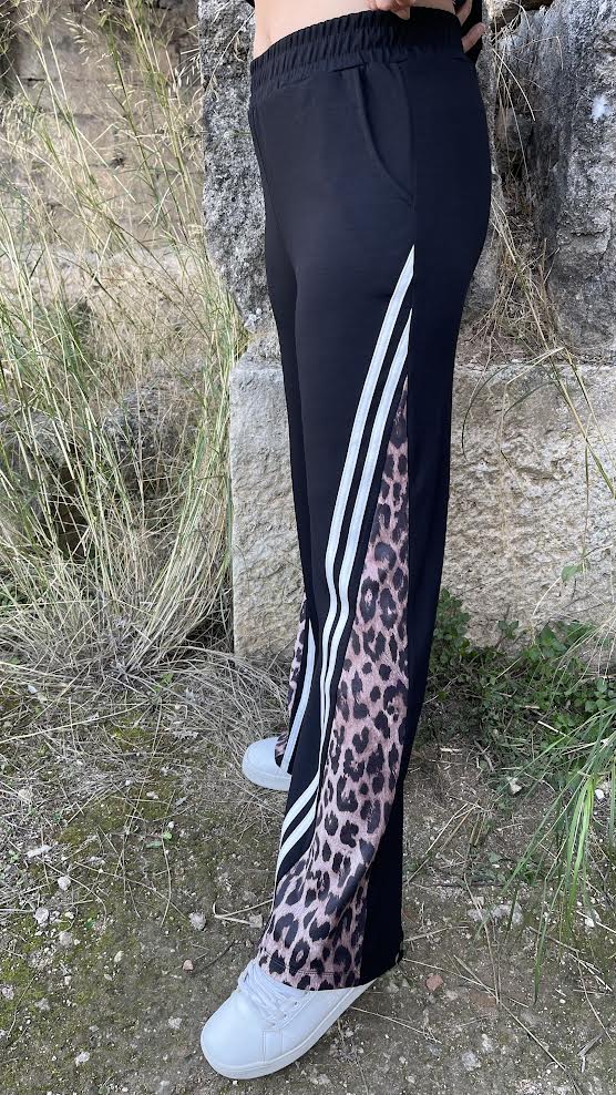 031 Leopar Çift Şeritli Modal Takım