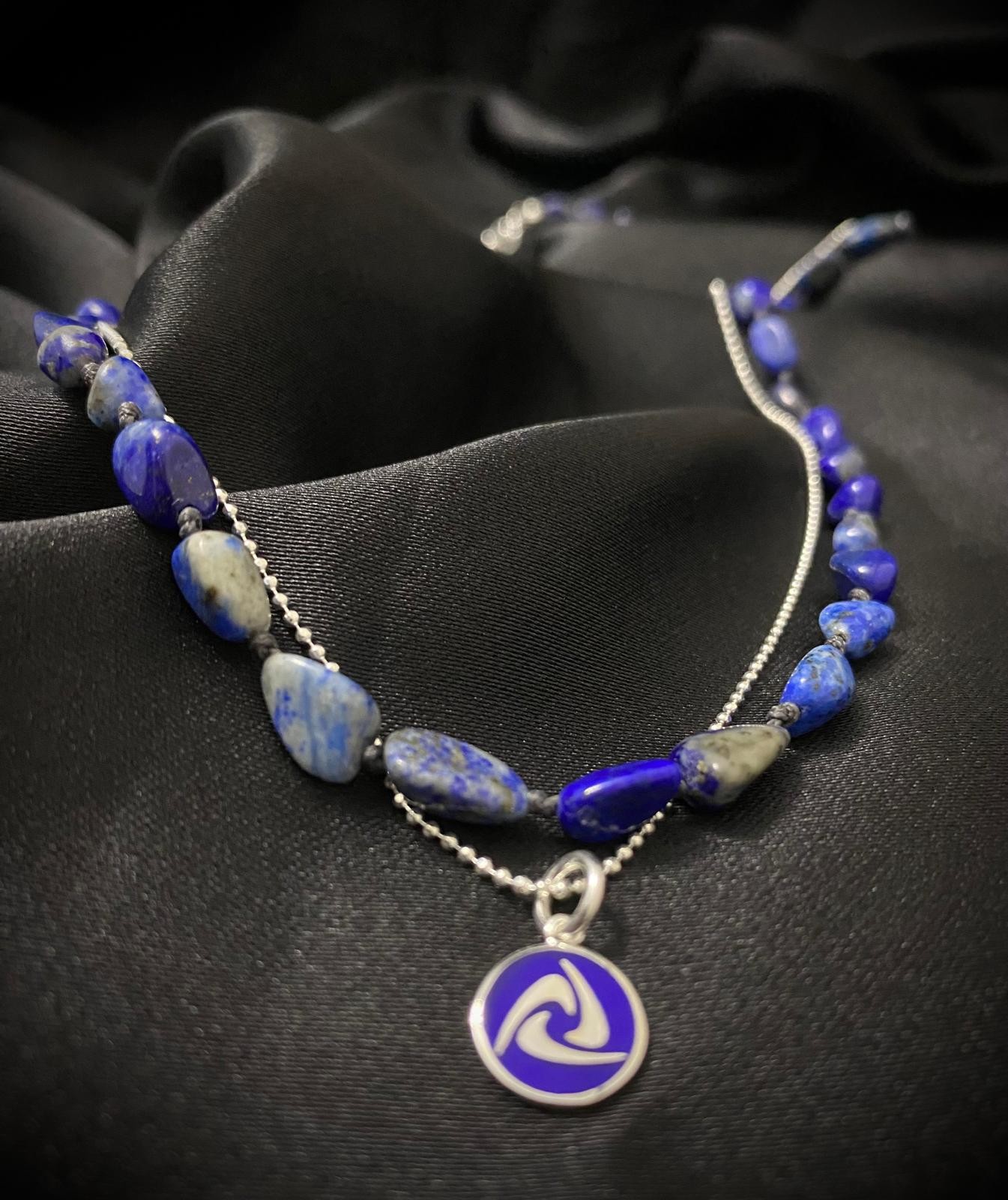 Lapis Lazuli Doğaltaş Gümüş Kolye